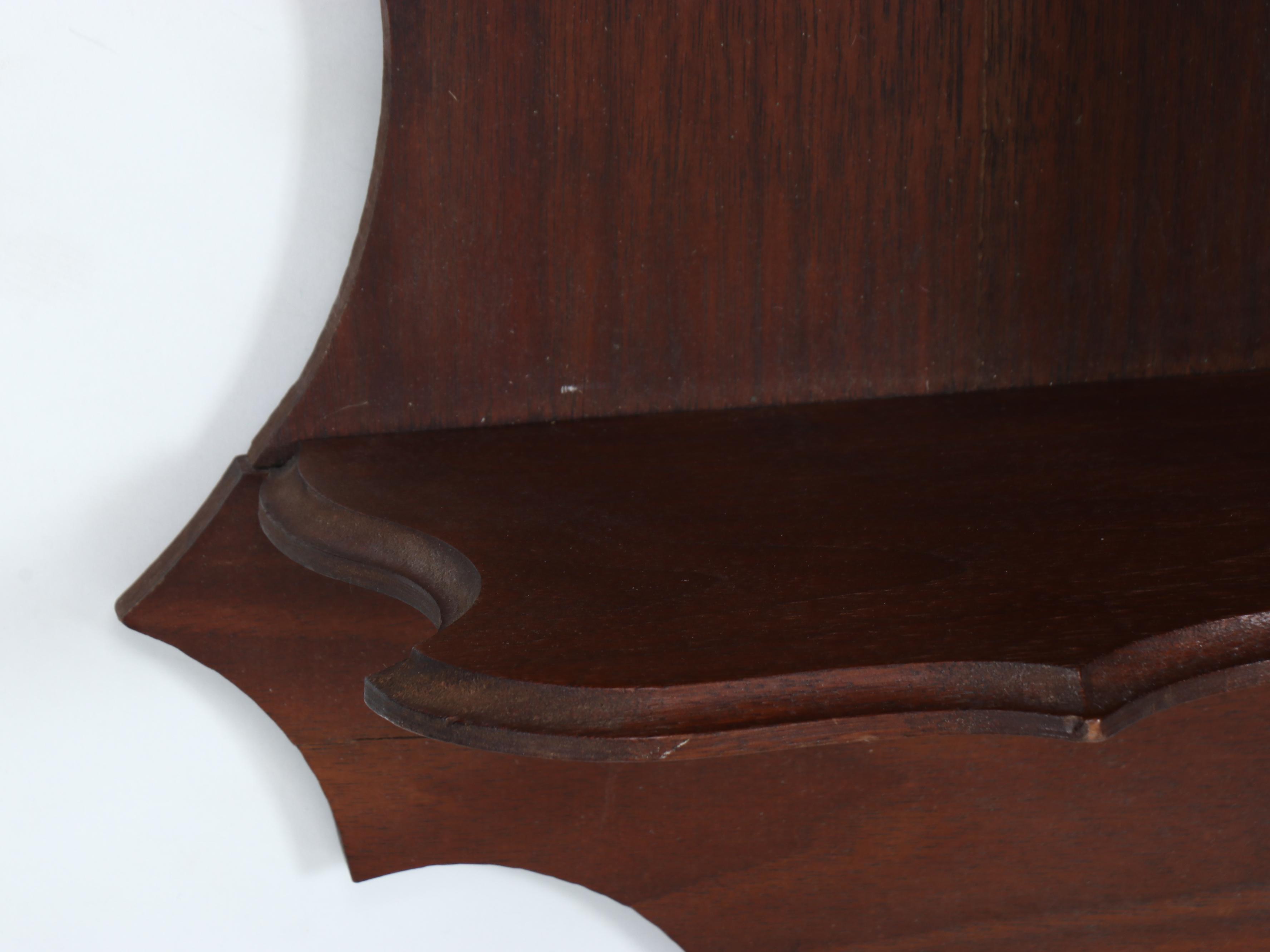 Victorian Style Wood Wall Hanging Shelf with Mirrors