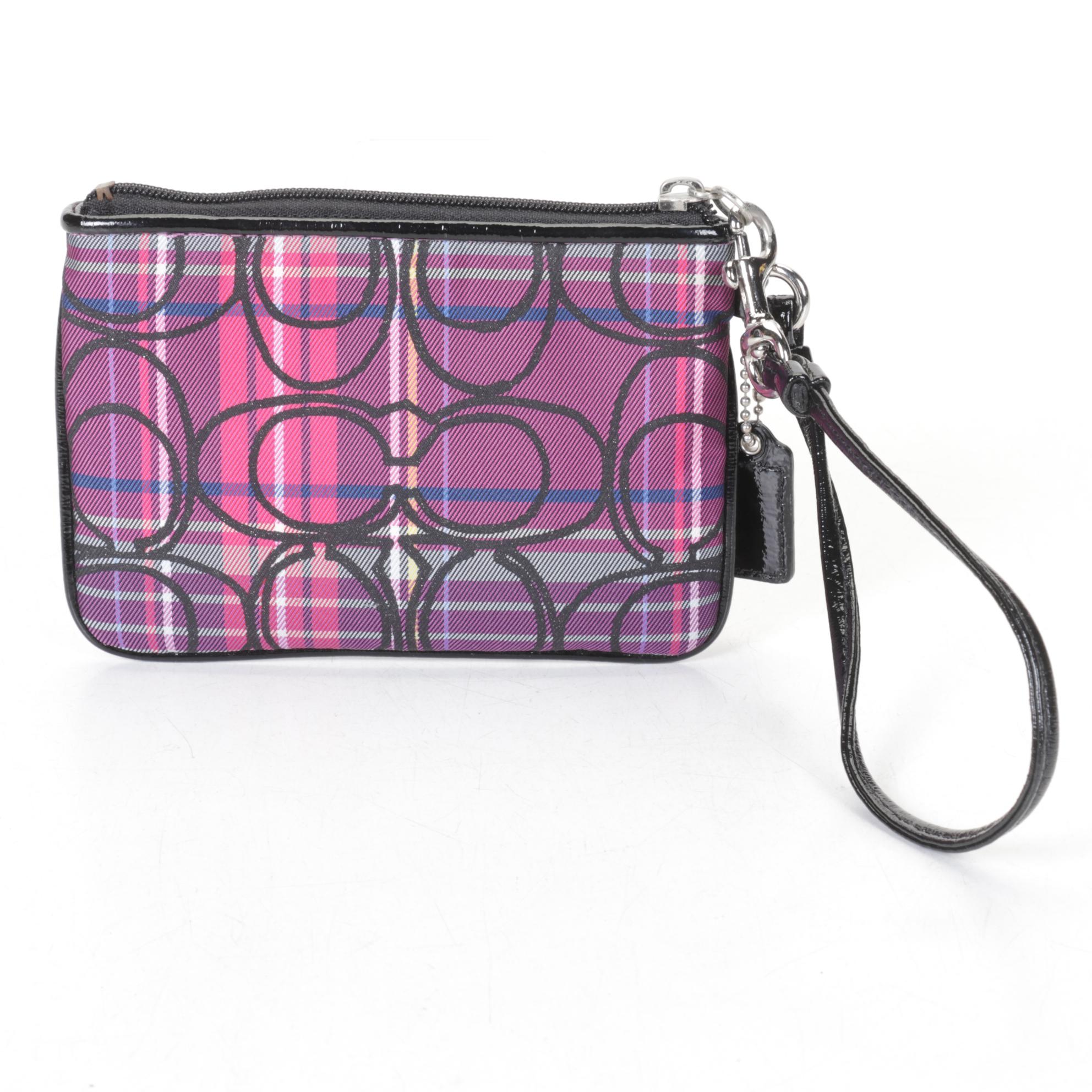 Coach Canvas Swingpack Crossbody with Coach Poppy Zip Wristlet Pouch