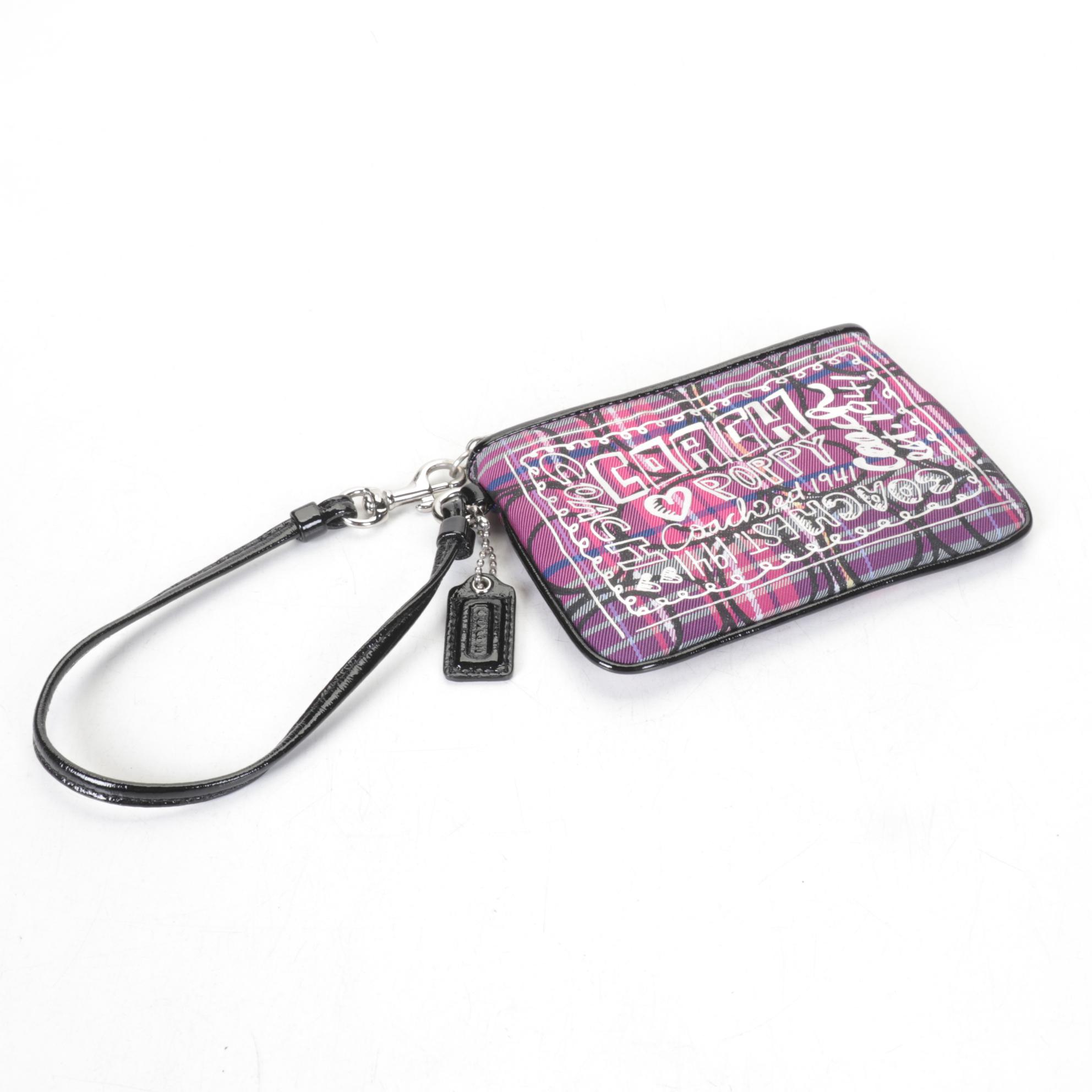 Coach Canvas Swingpack Crossbody with Coach Poppy Zip Wristlet Pouch