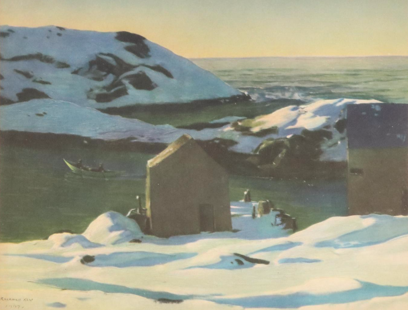 After Rockwell Kent Offset Lithograph "Winter, Monhegan Island"