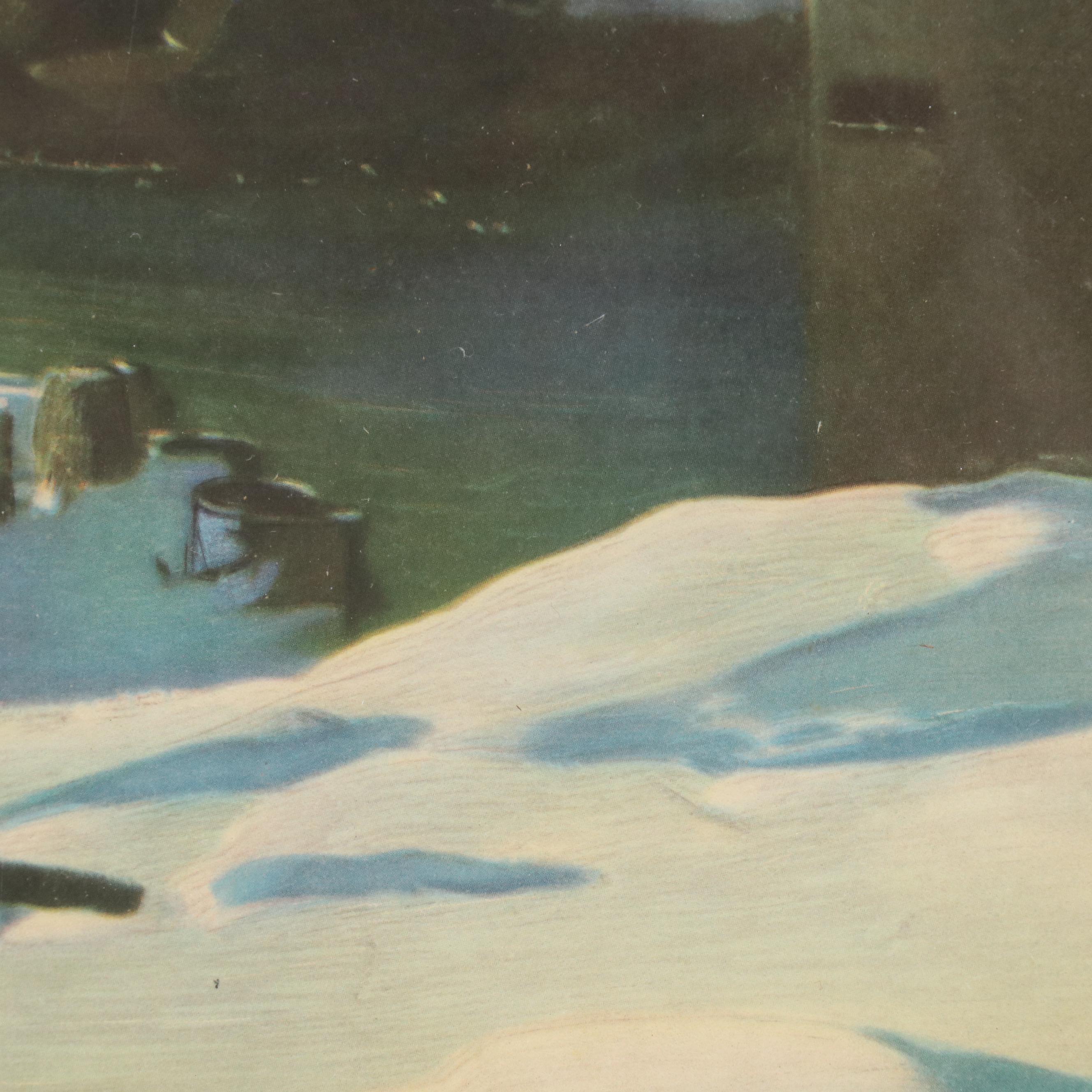 After Rockwell Kent Offset Lithograph "Winter, Monhegan Island"