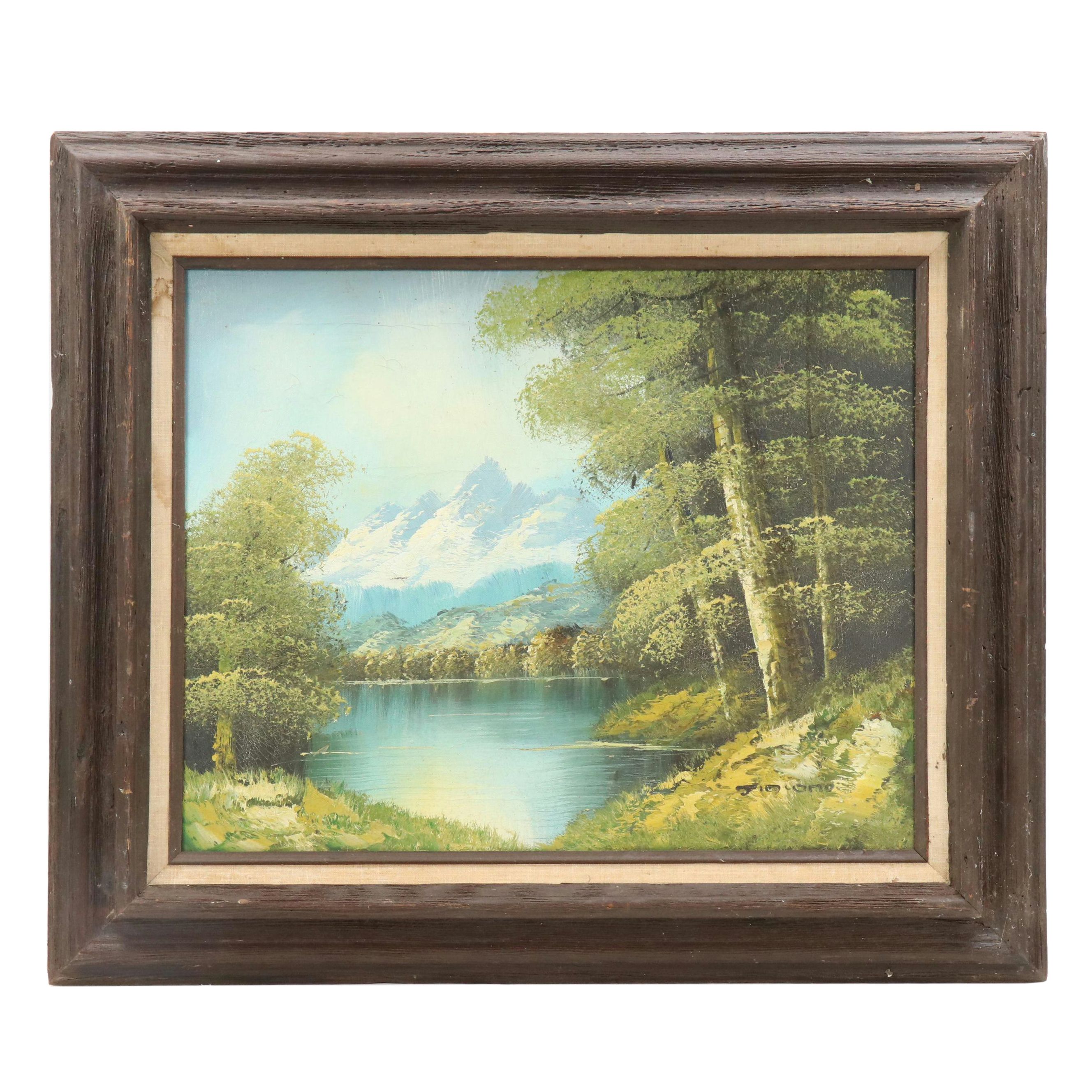 Western American Landscape Oil Painting, Mid-20th Century
