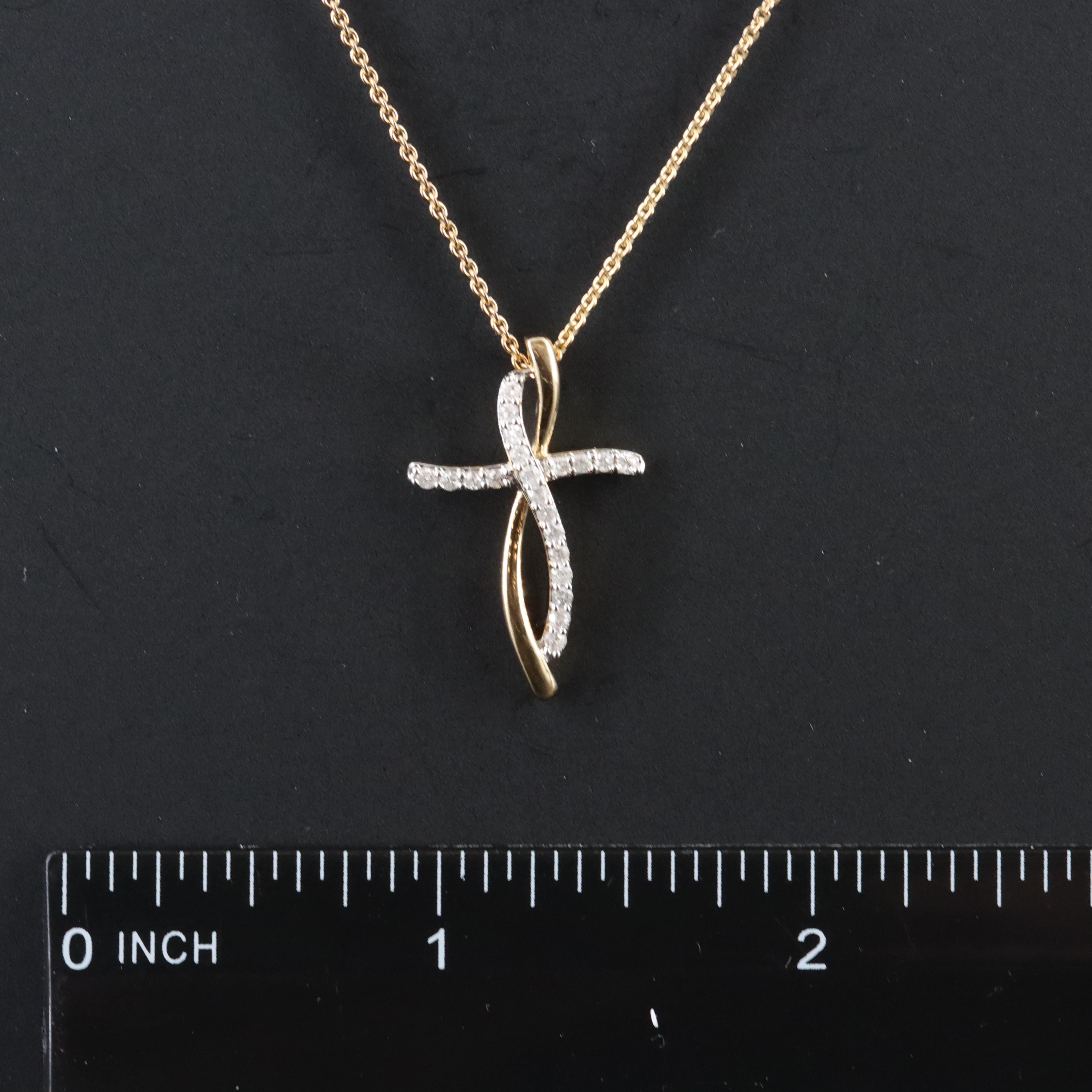 Sterling Diamond Cross Pendant Necklace