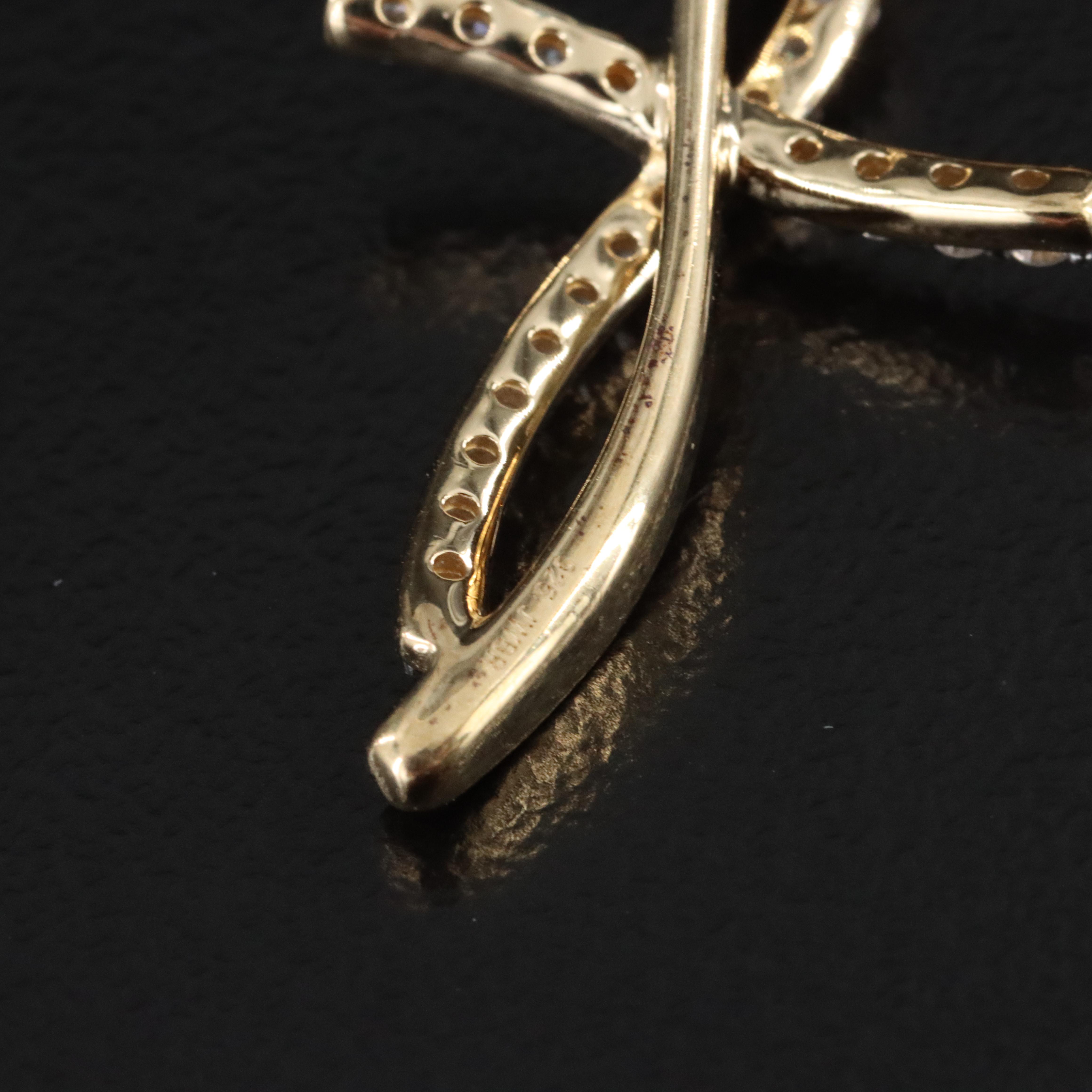 Sterling Diamond Cross Pendant Necklace