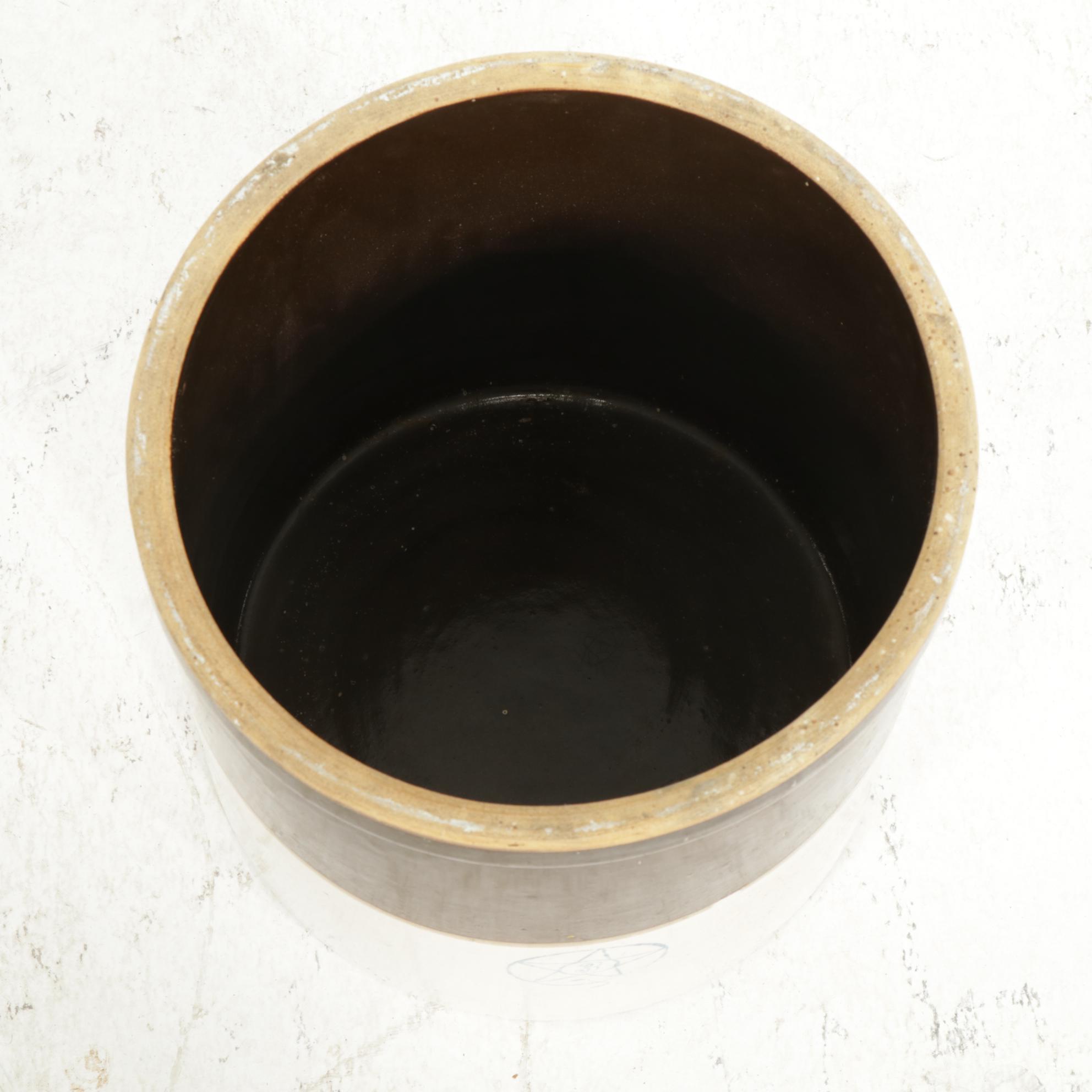 Star Stoneware Co. 3-Gallon Brown and White Crock, Early 20th C.