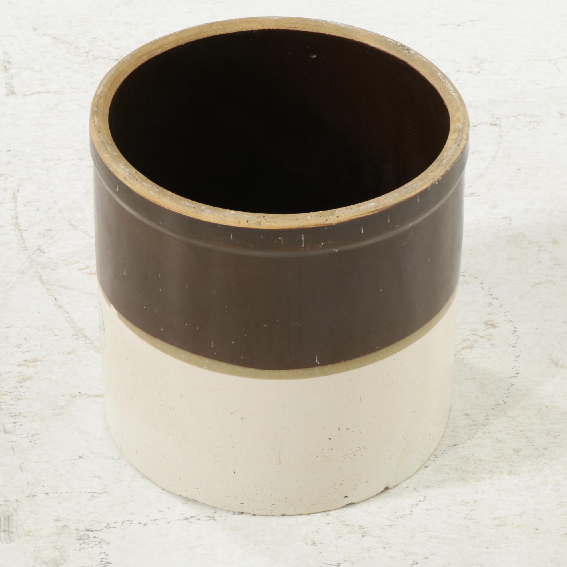 Star Stoneware Co. 3-Gallon Brown and White Crock, Early 20th C.