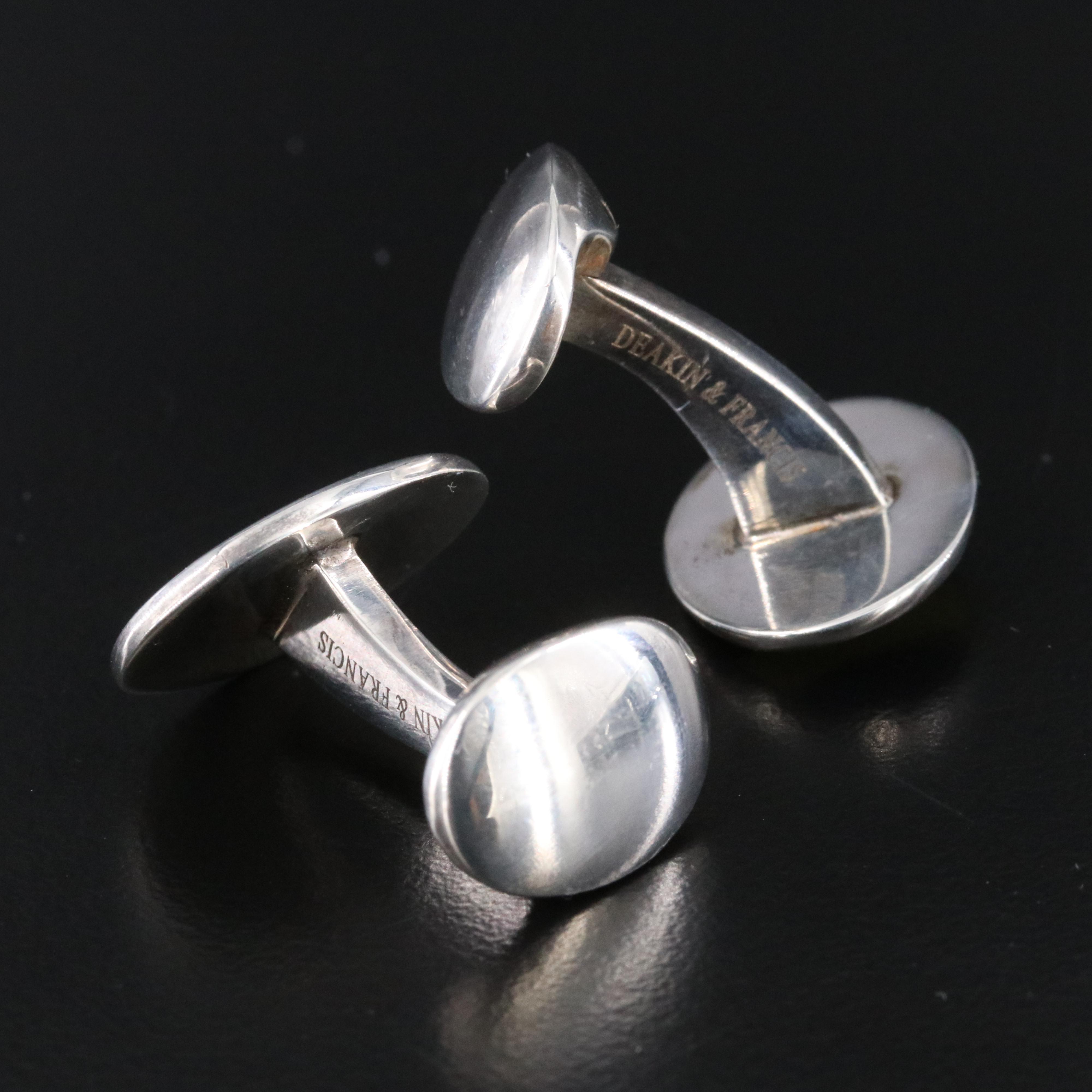 Deakin & Francis Sterling Enamel Striped Cufflinks