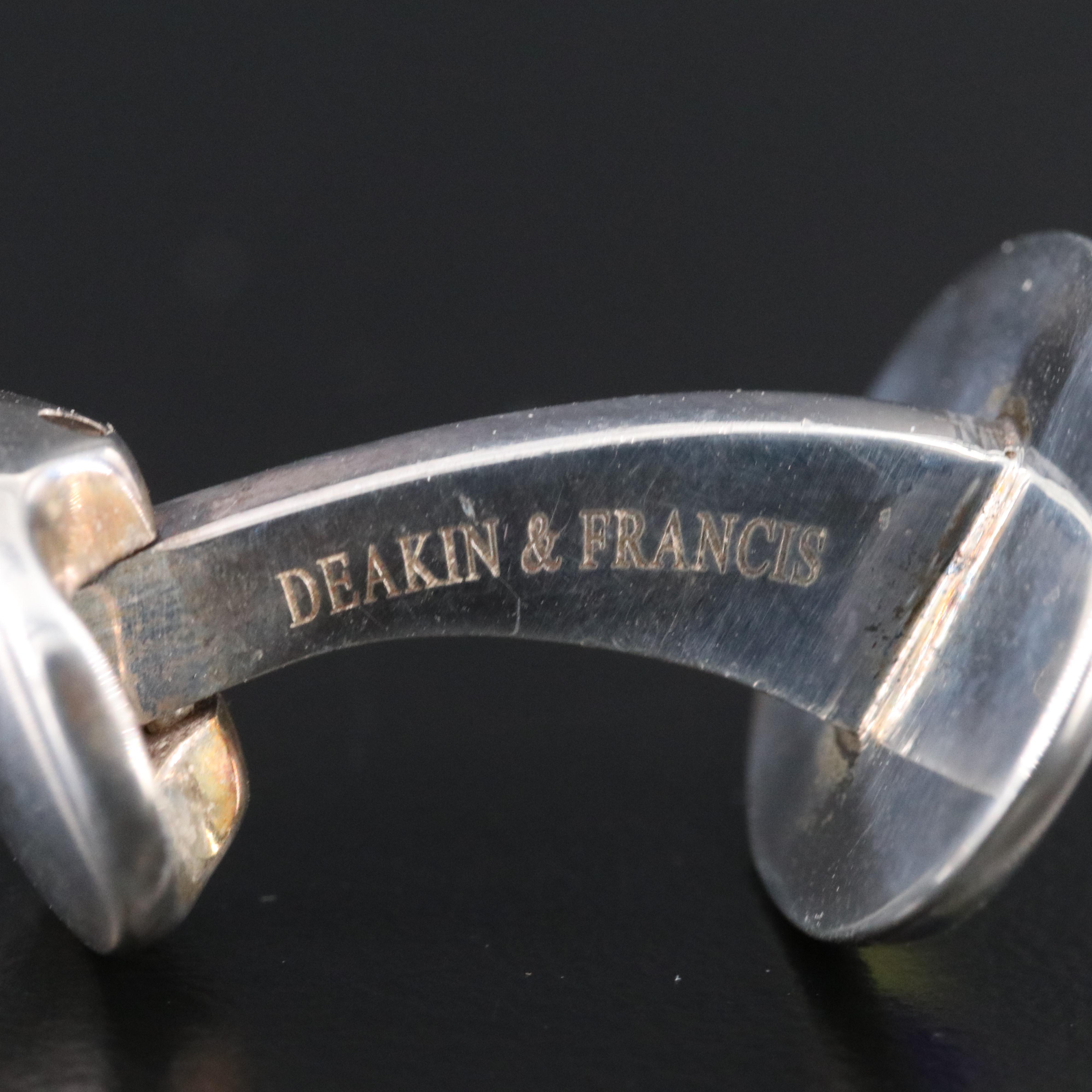 Deakin & Francis Sterling Enamel Striped Cufflinks