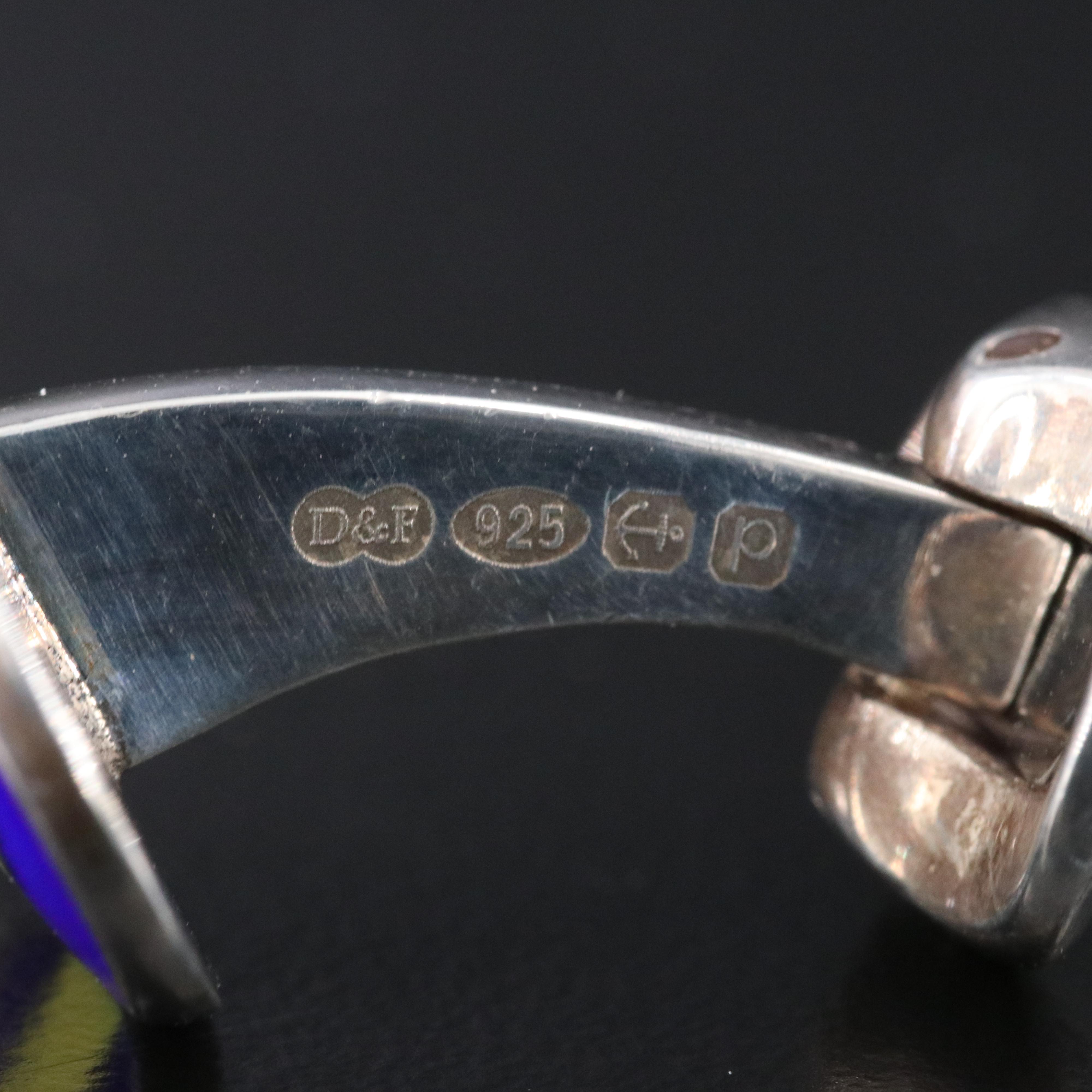 Deakin & Francis Sterling Enamel Striped Cufflinks