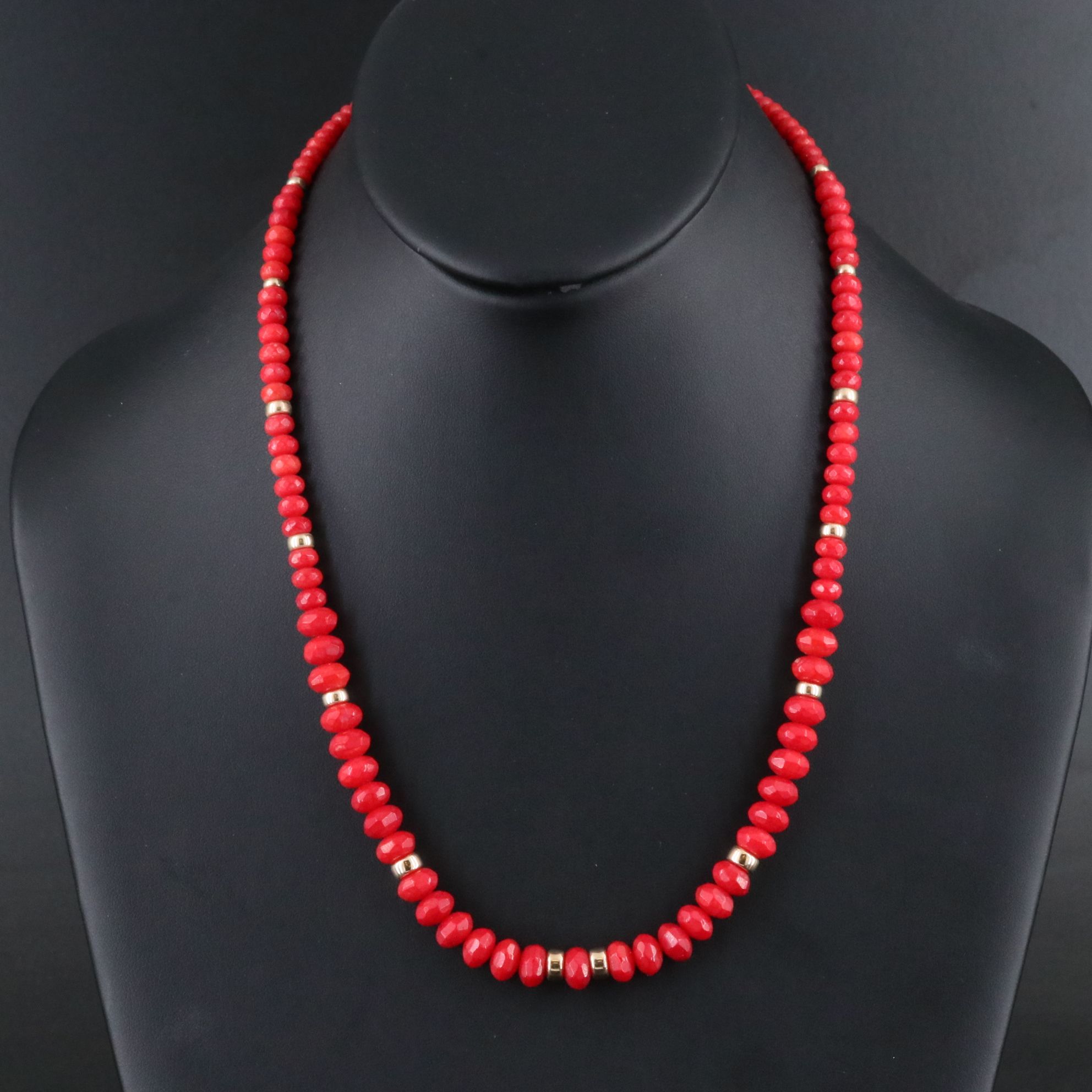 14K Graduated Coral Necklace