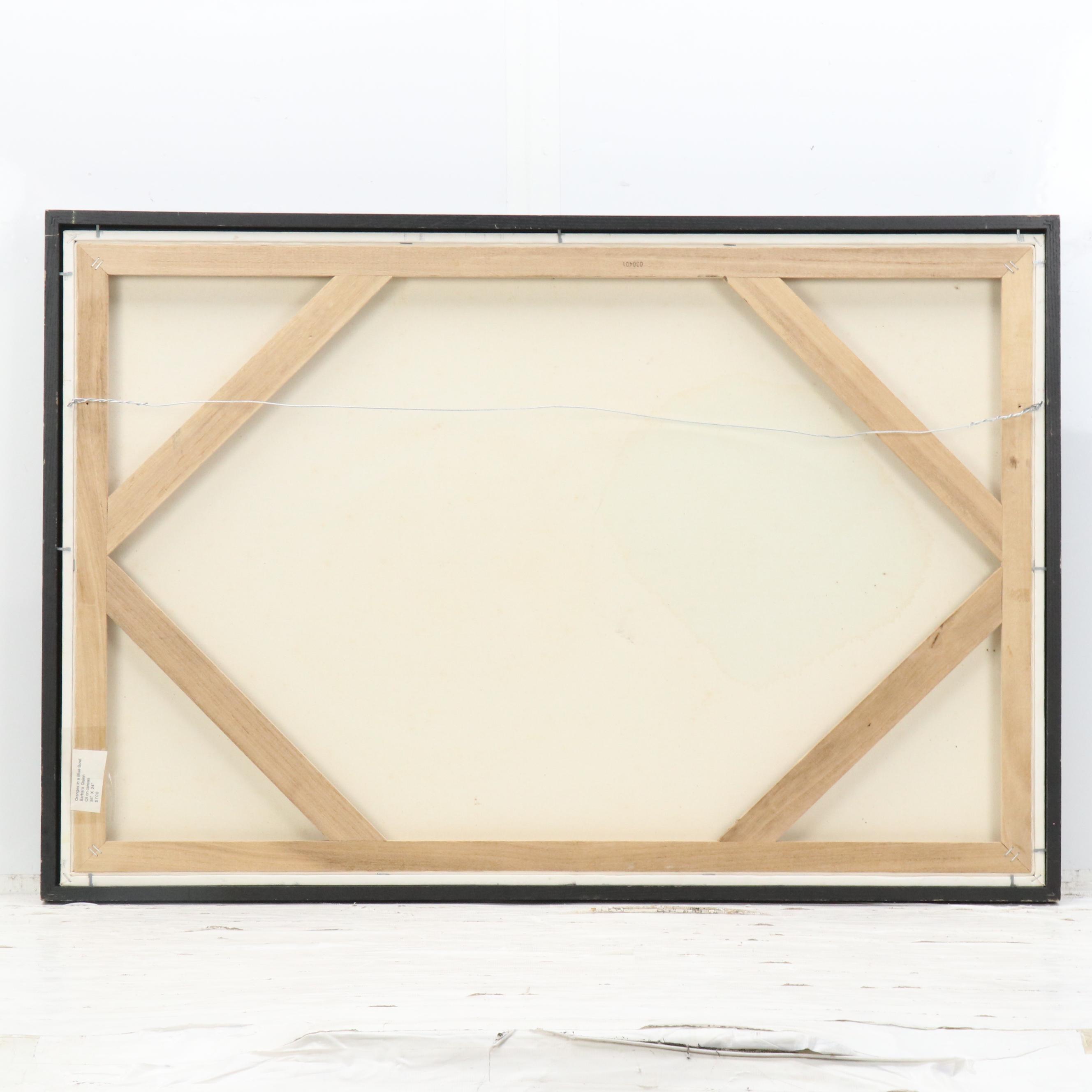 Barbara Quinn Still Life Oil Painting "Oranges in a Blue Bowl"