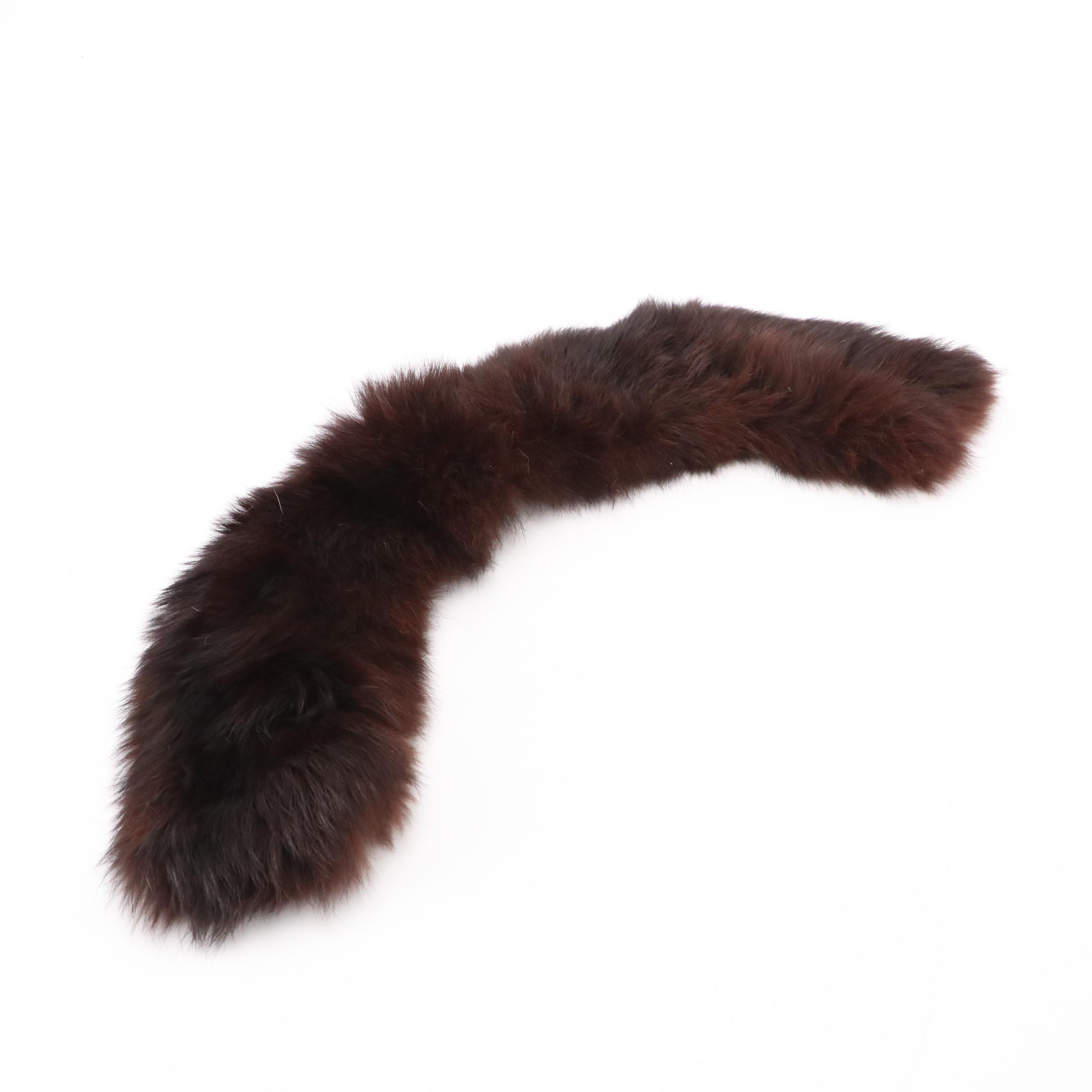 White Rabbit Fur Muff Hand Warmer with Fox Fur and Mink Fur Collars