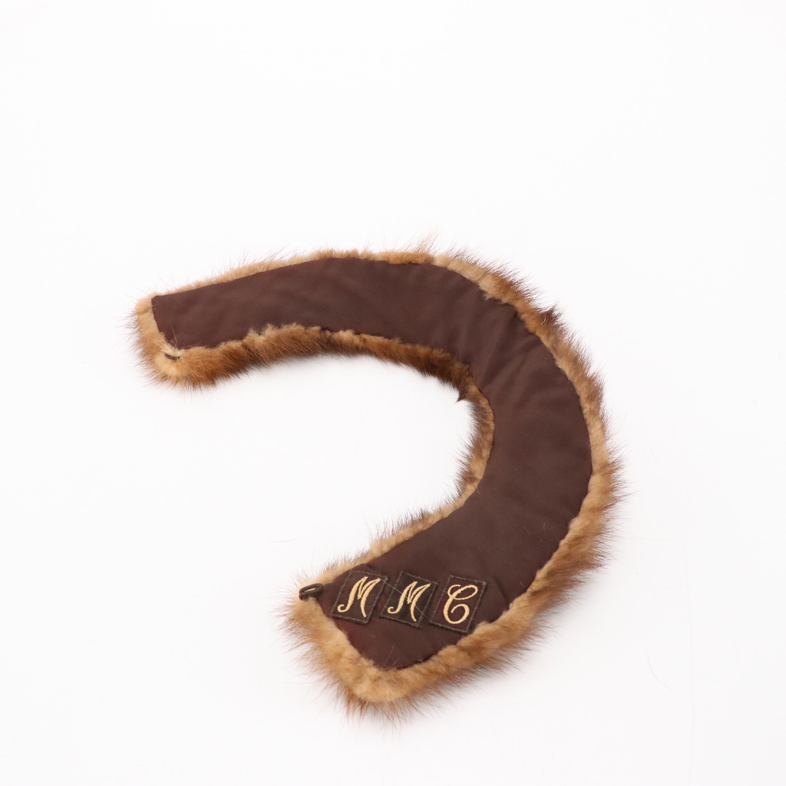 White Rabbit Fur Muff Hand Warmer with Fox Fur and Mink Fur Collars