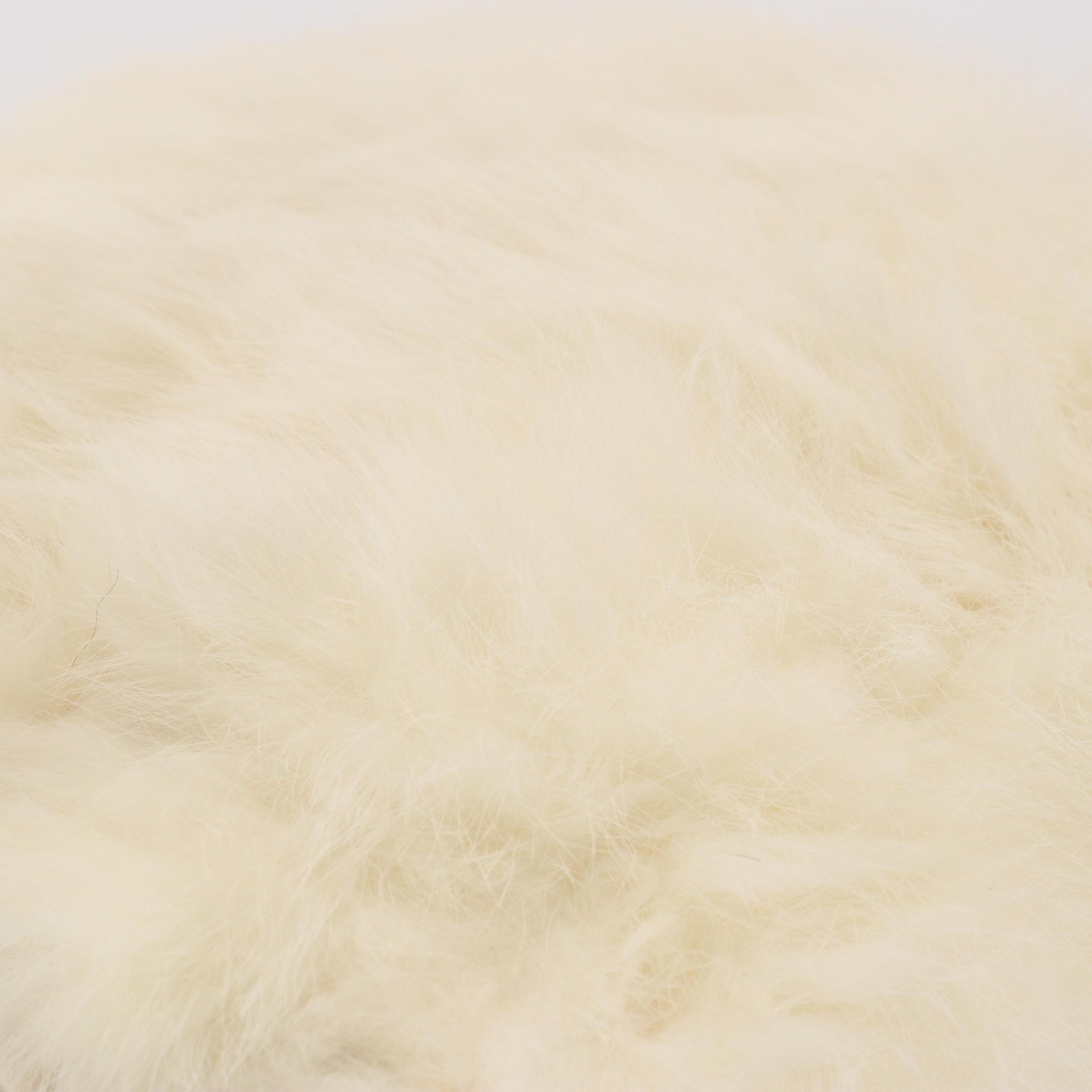 White Rabbit Fur Muff Hand Warmer with Fox Fur and Mink Fur Collars