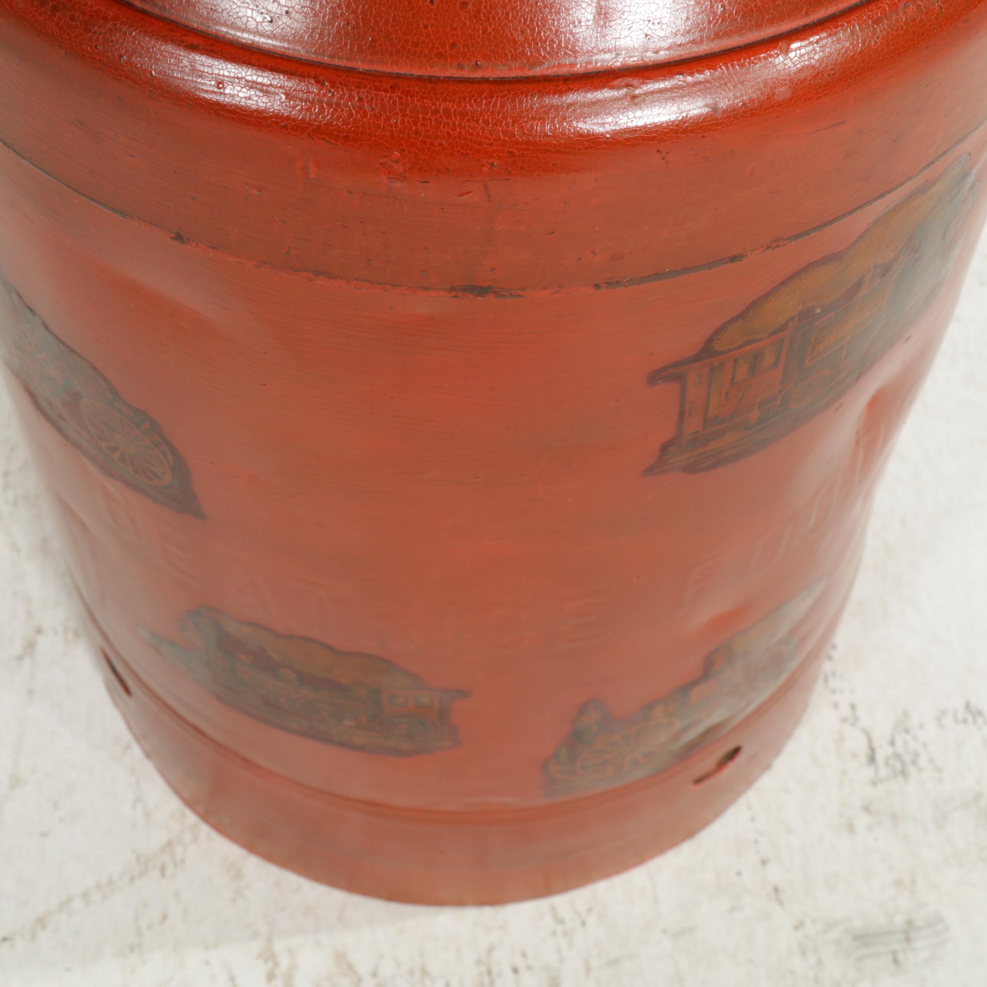 Painted Milk Can with Applied Decal Decorations
