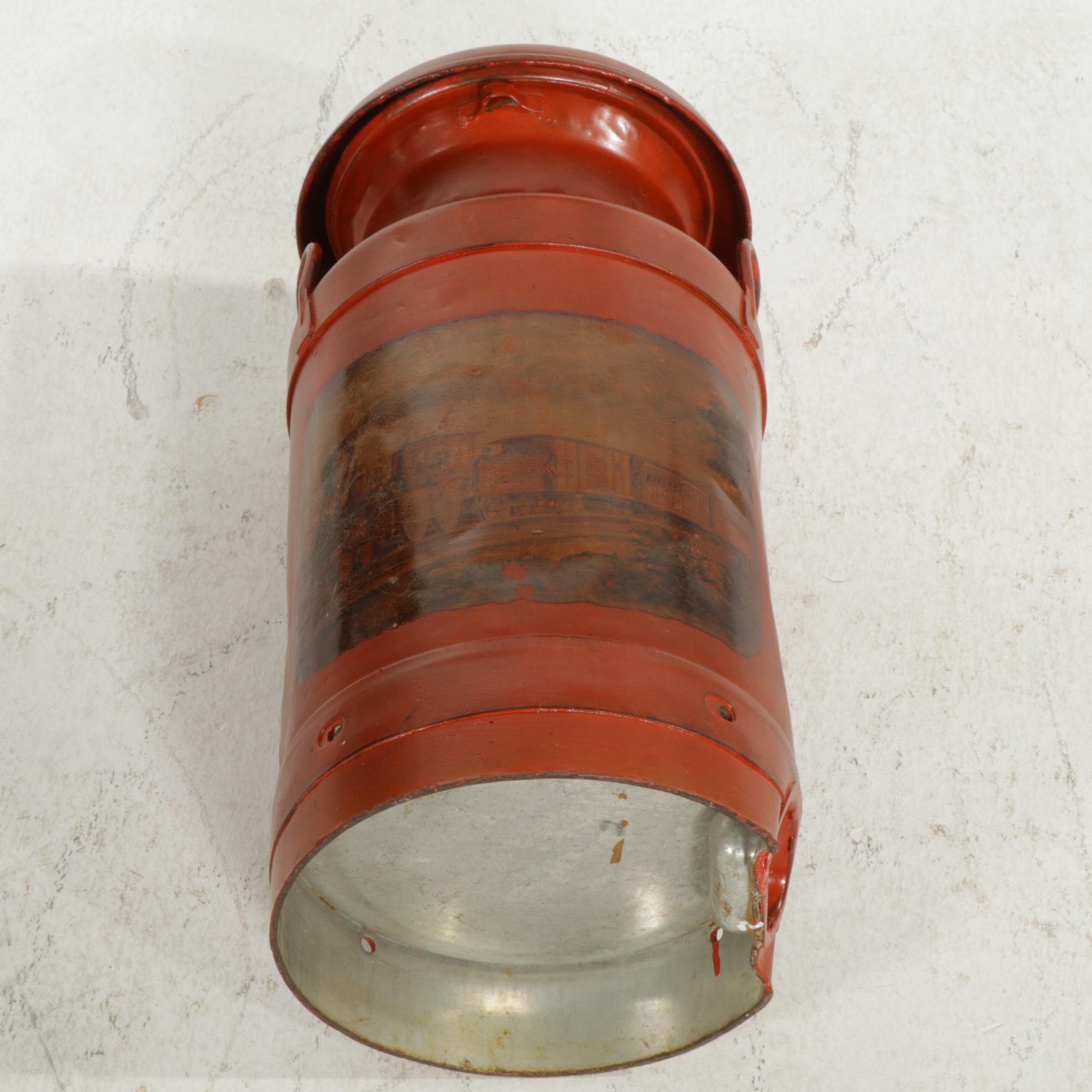 Painted Milk Can with Applied Decal Decorations