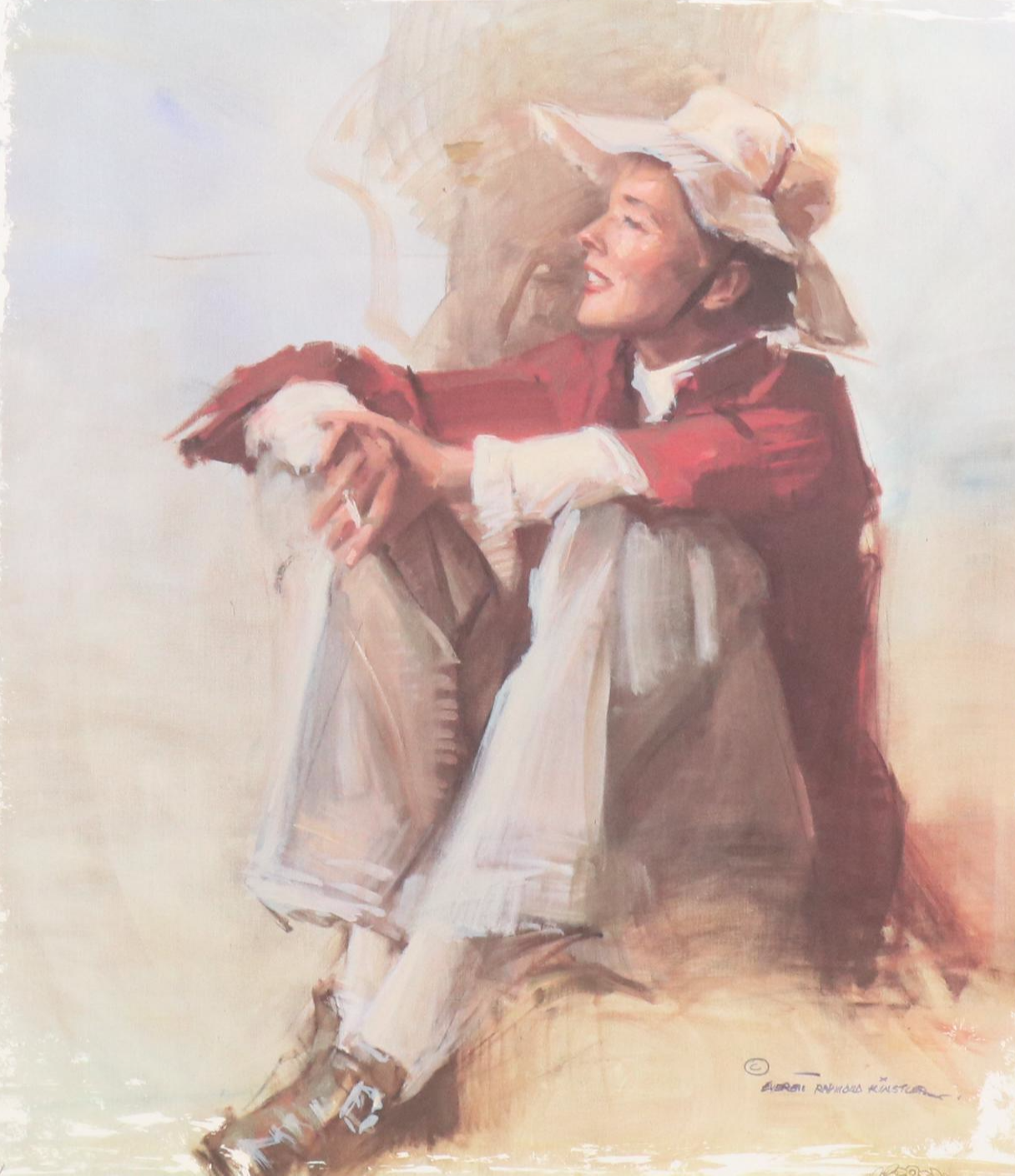 Katharine Hepburn Signed Everett Raymond Kinstler Offset Lithograph, 1980