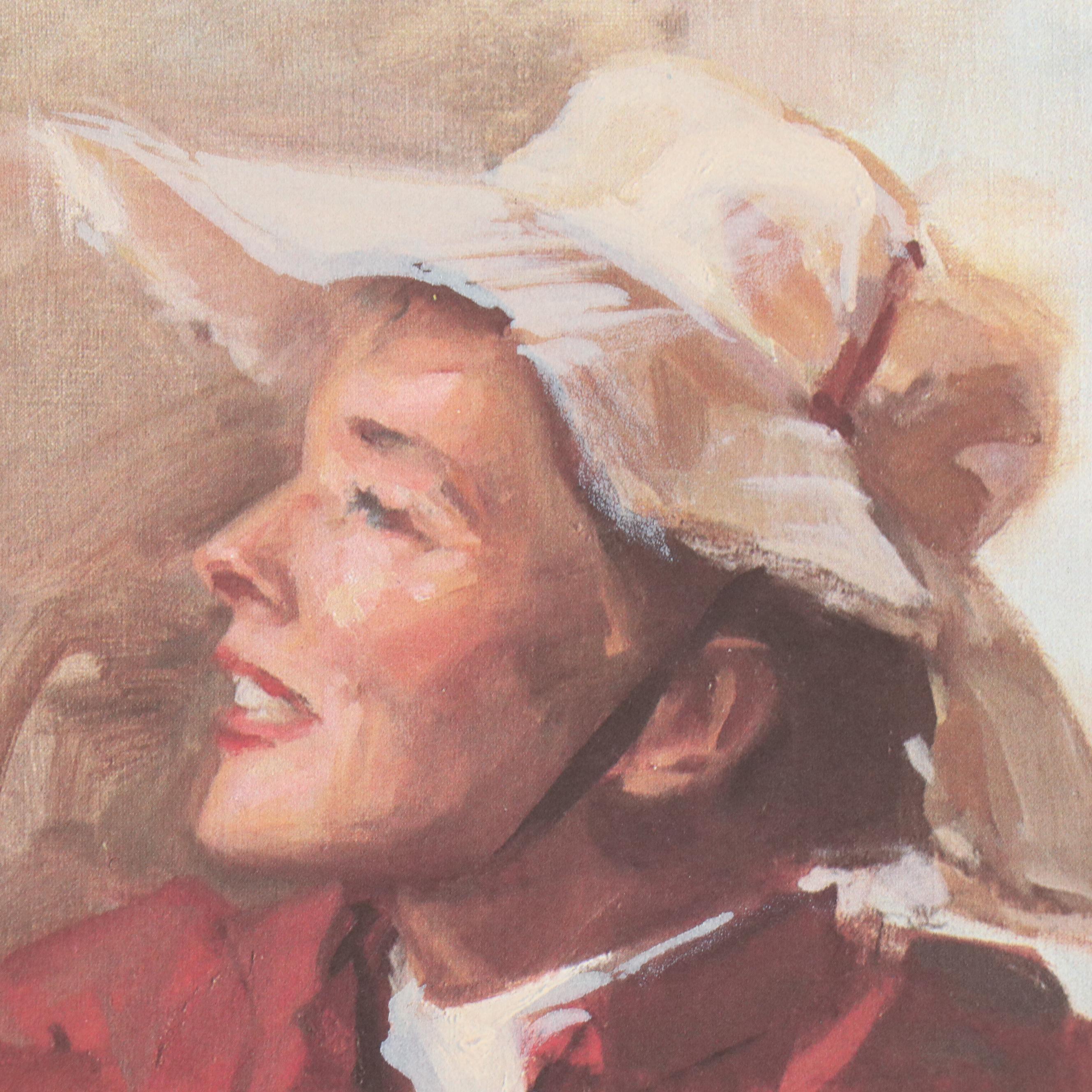 Katharine Hepburn Signed Everett Raymond Kinstler Offset Lithograph, 1980