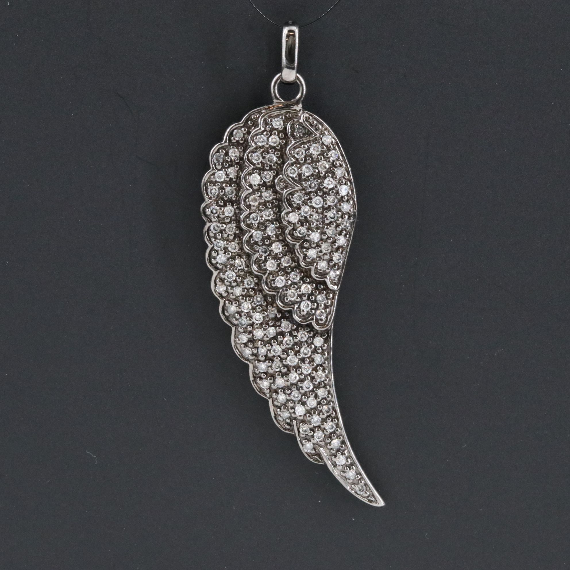 14K 0.77 CTW Diamond Wing Pendant