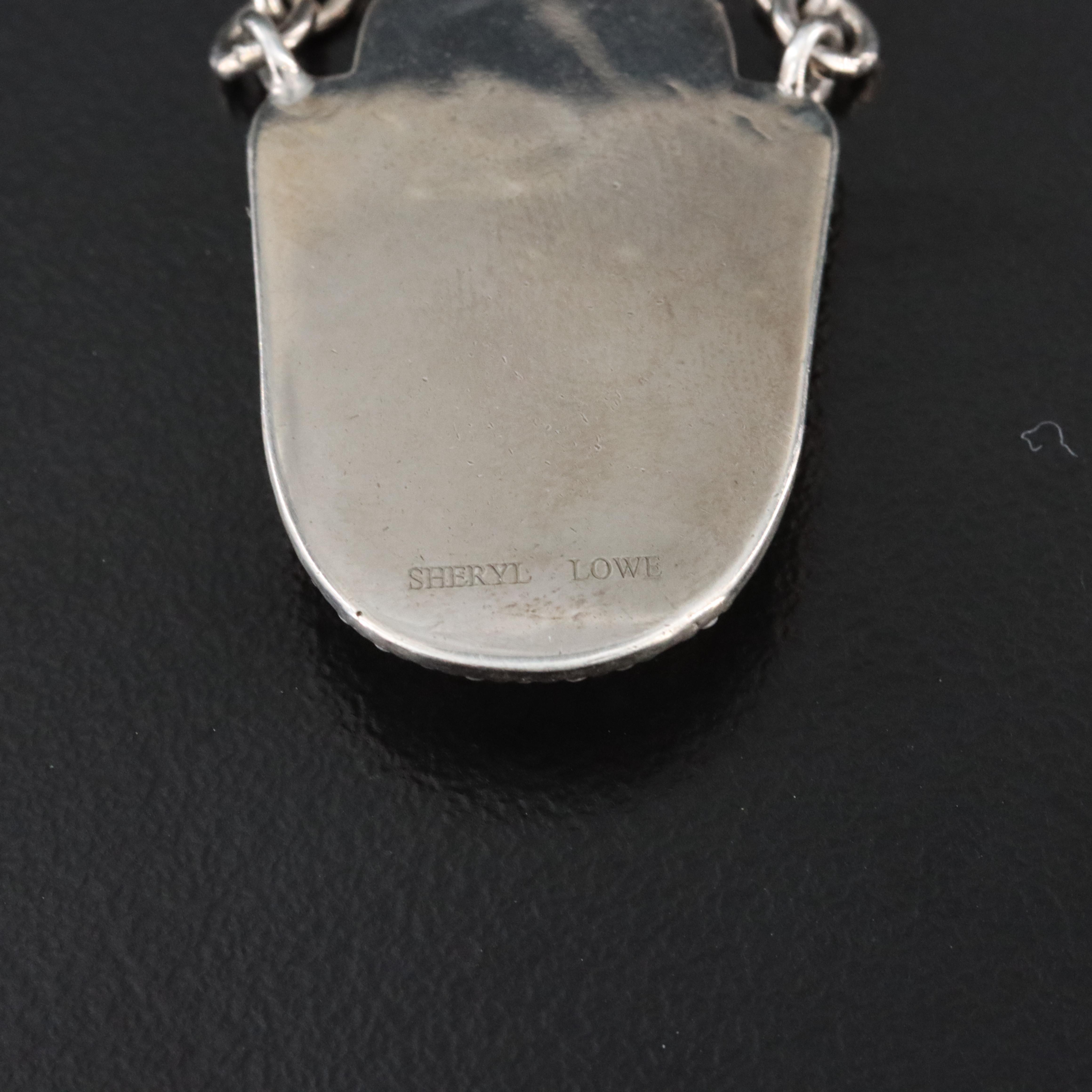 Sheryl Lowe Sterling and Diamond Hamsa Necklace