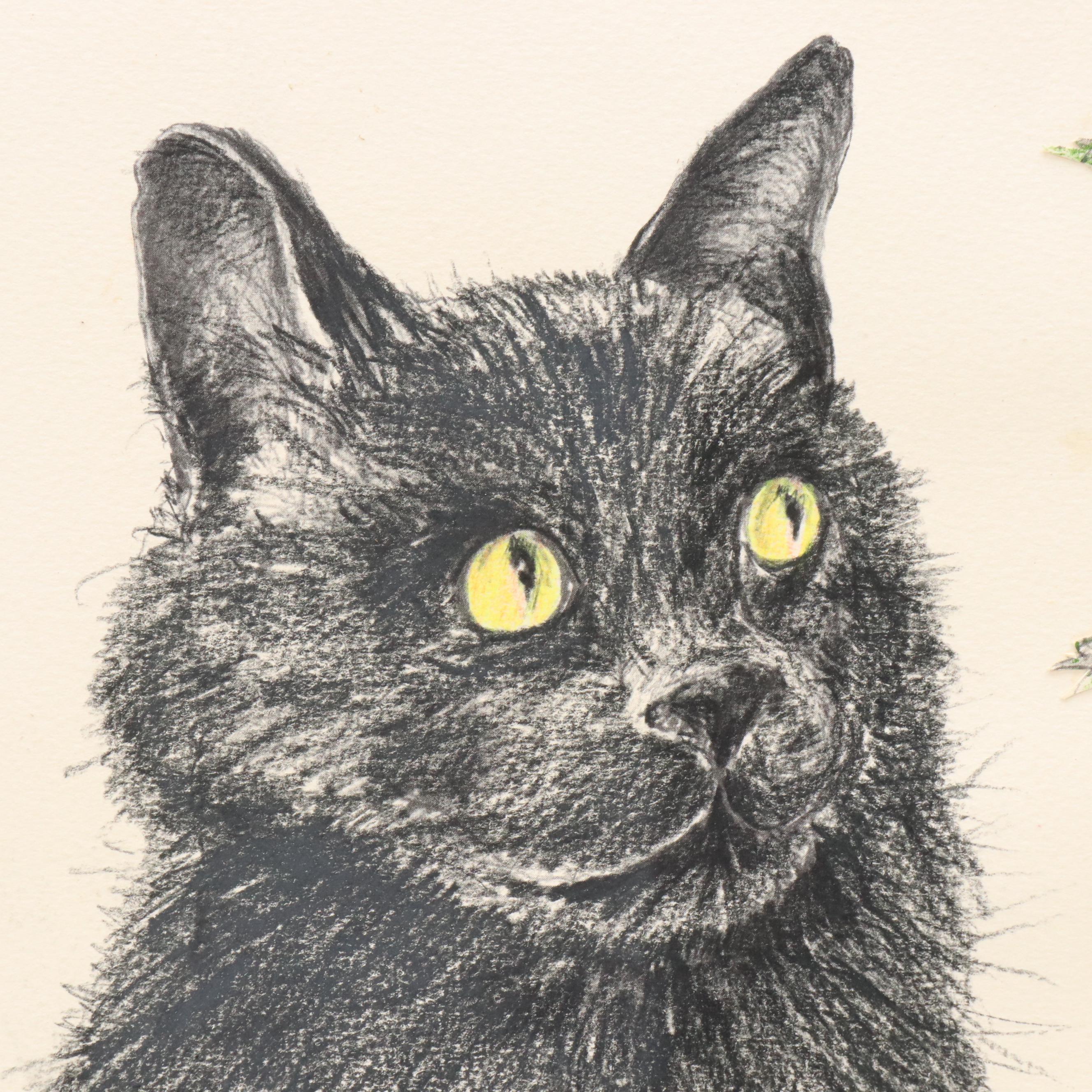 W. A. S. Hatch Mixed Technique Composition of Cats, 1988