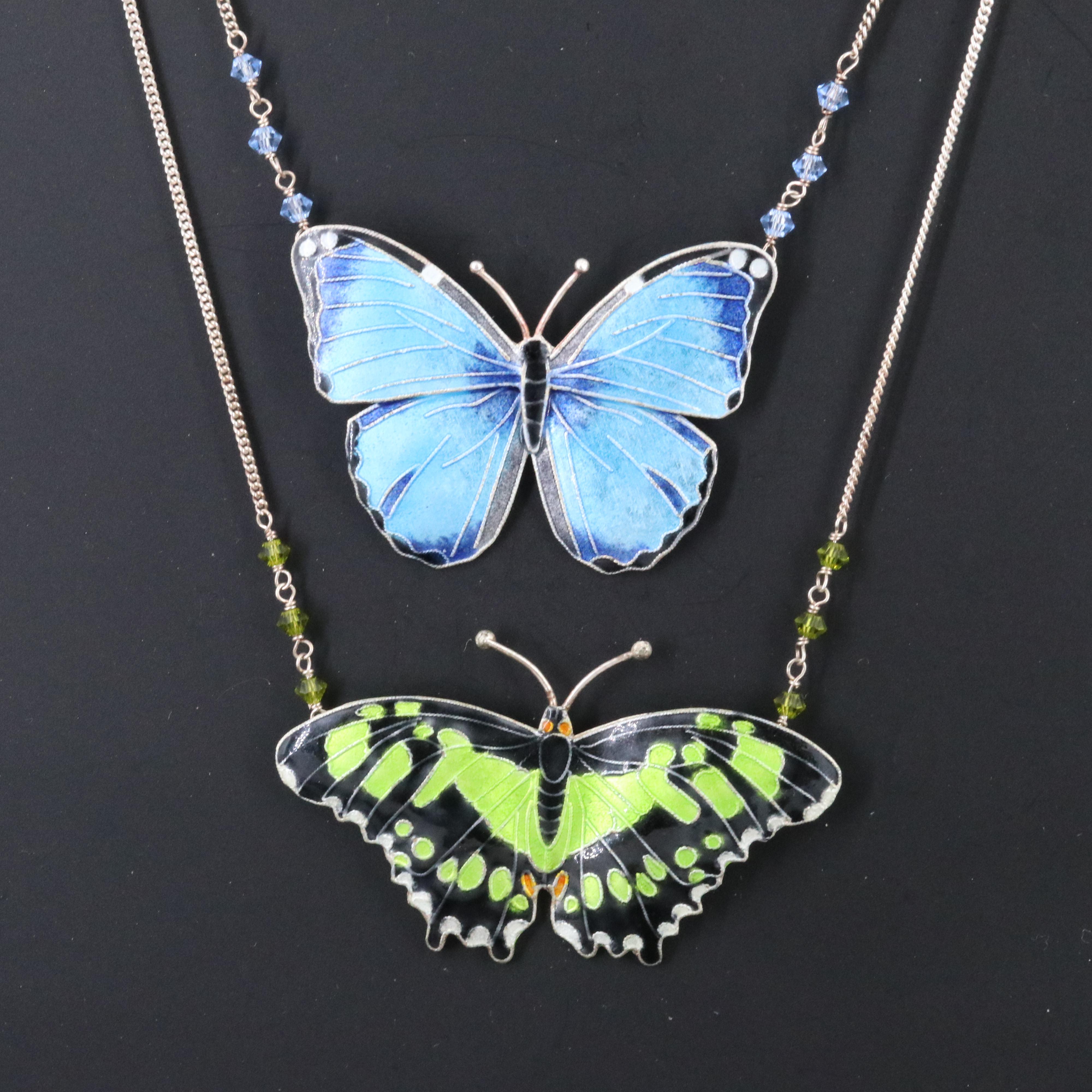 Butterfly Necklace with Sterling Chain