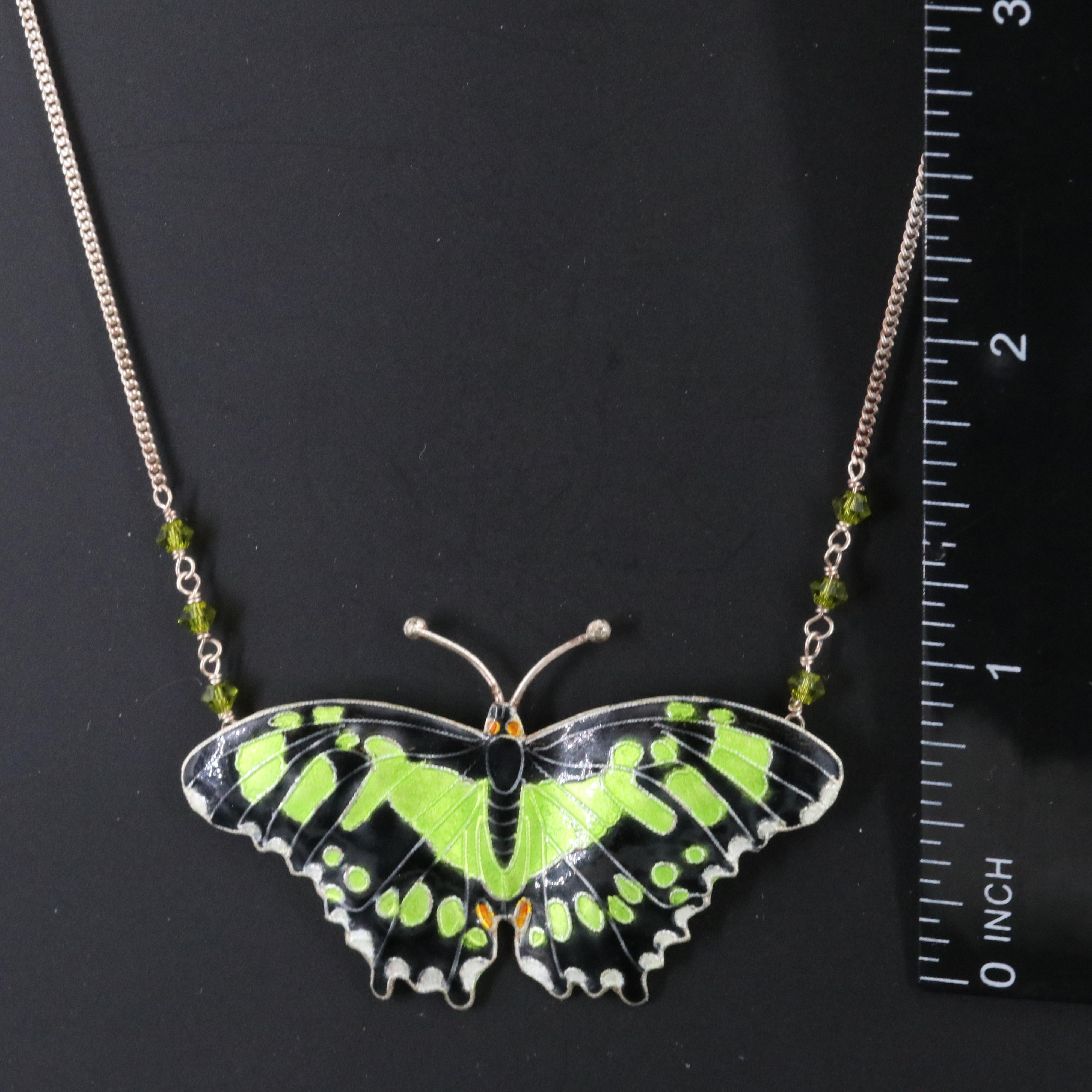Butterfly Necklace with Sterling Chain
