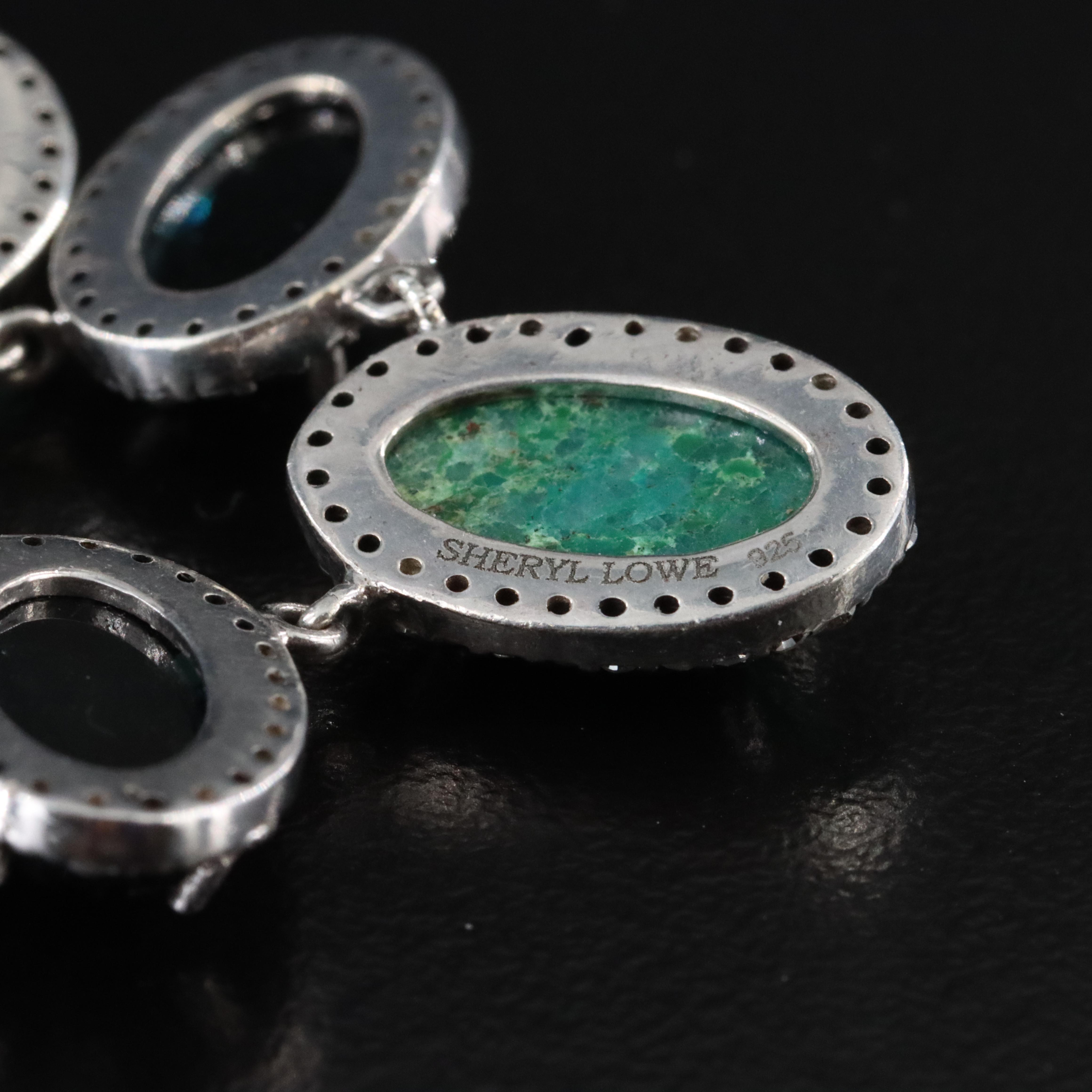 Sheryl Lowe Sterling Gemstone Necklace Featuring London Blue Topaz and Diamonds