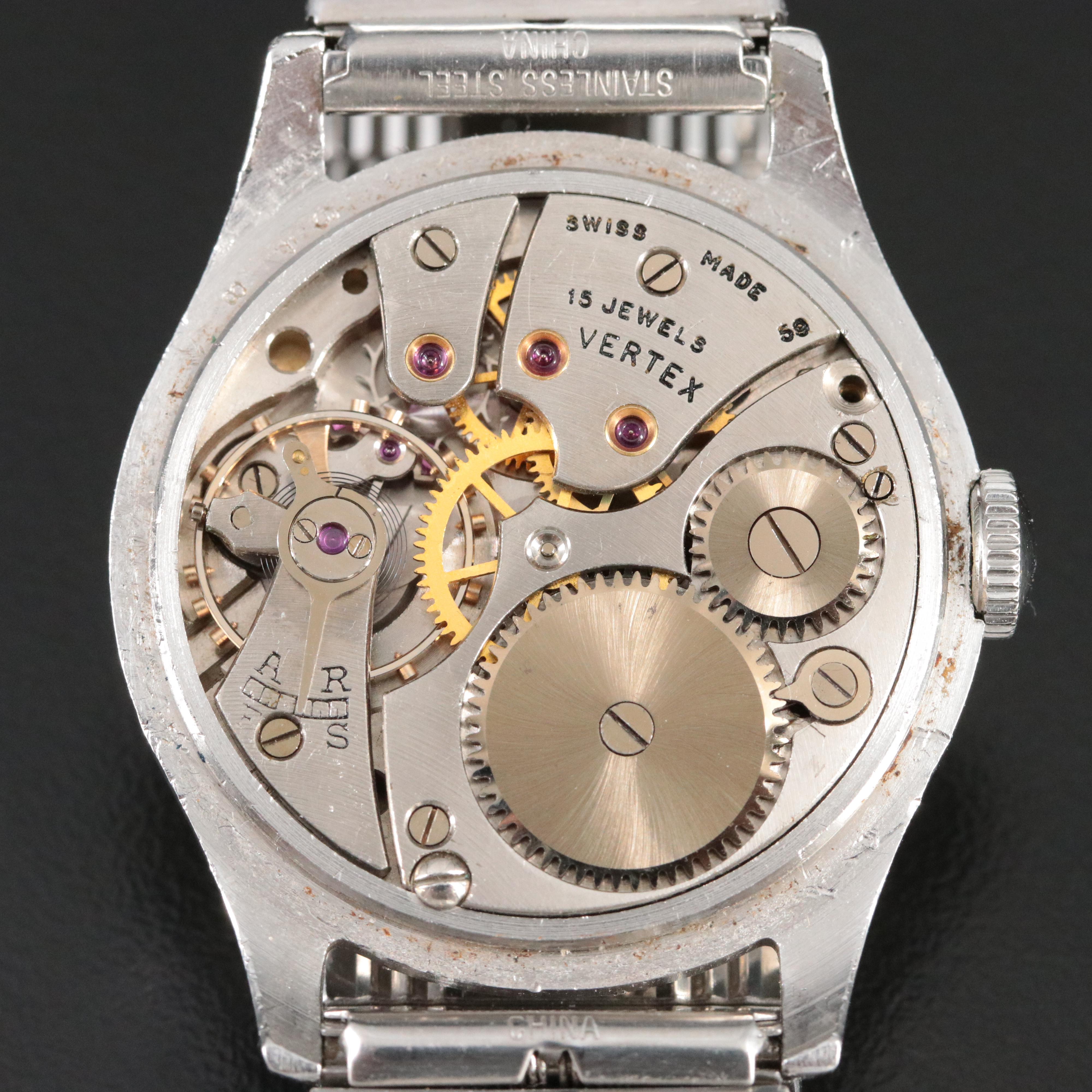 Vintage Vertex Steel Watch made in England