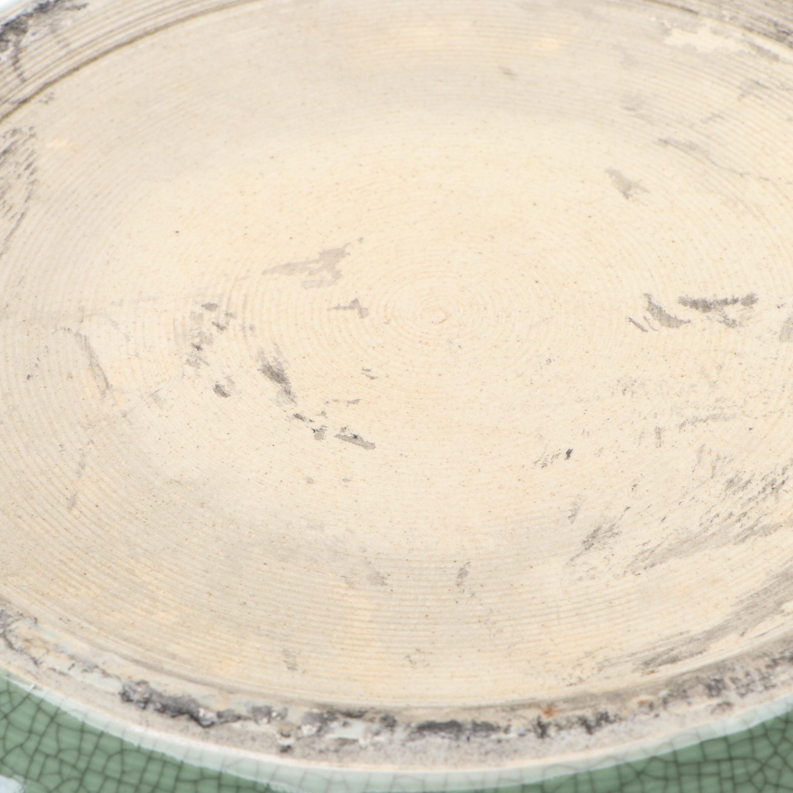 Green Ceramic Crackle Glaze Bowl