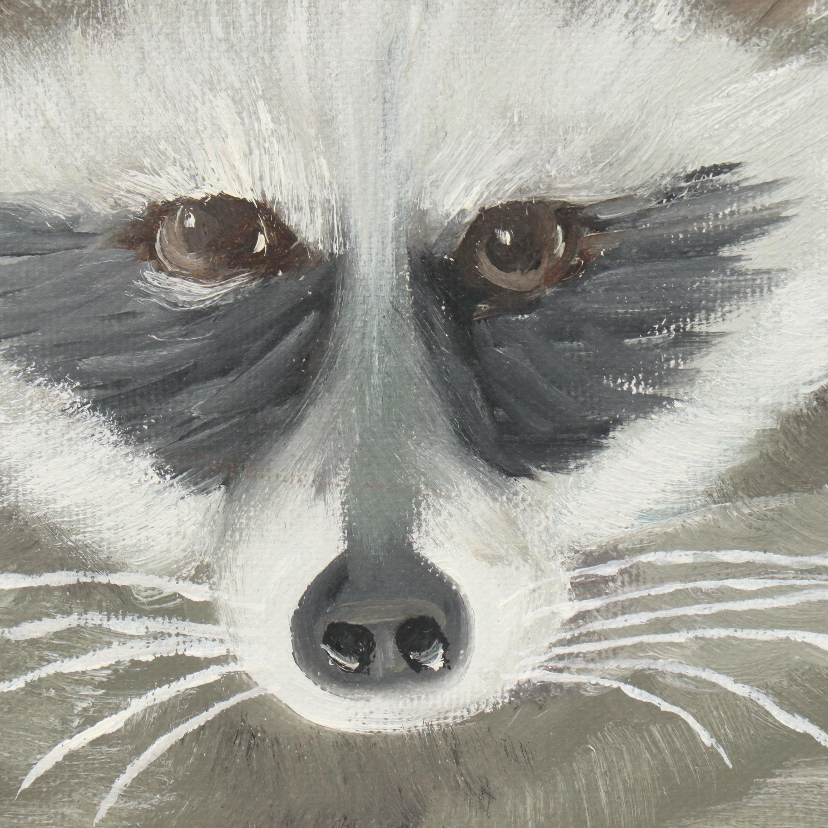 Acrylic Painting of Raccoon