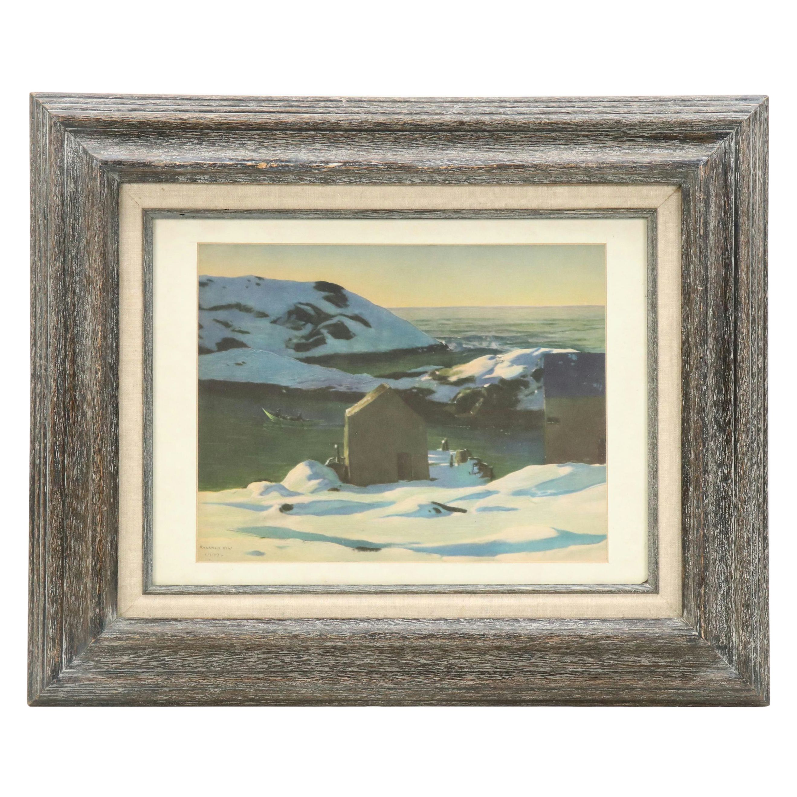 After Rockwell Kent Offset Lithograph "Winter, Monhegan Island"