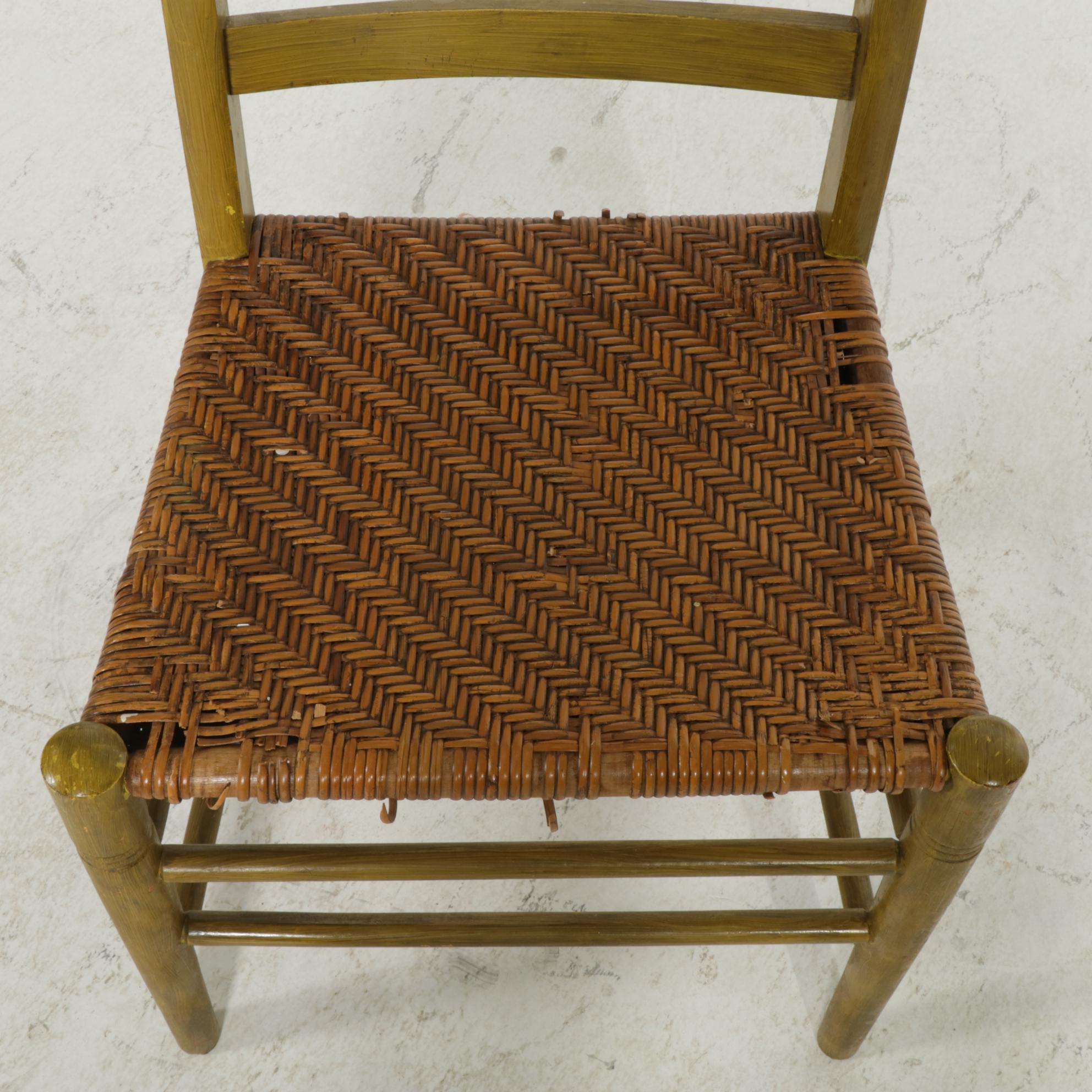 Delaware Chair Painted Ladder Back Side Chair with Woven Cane Seat