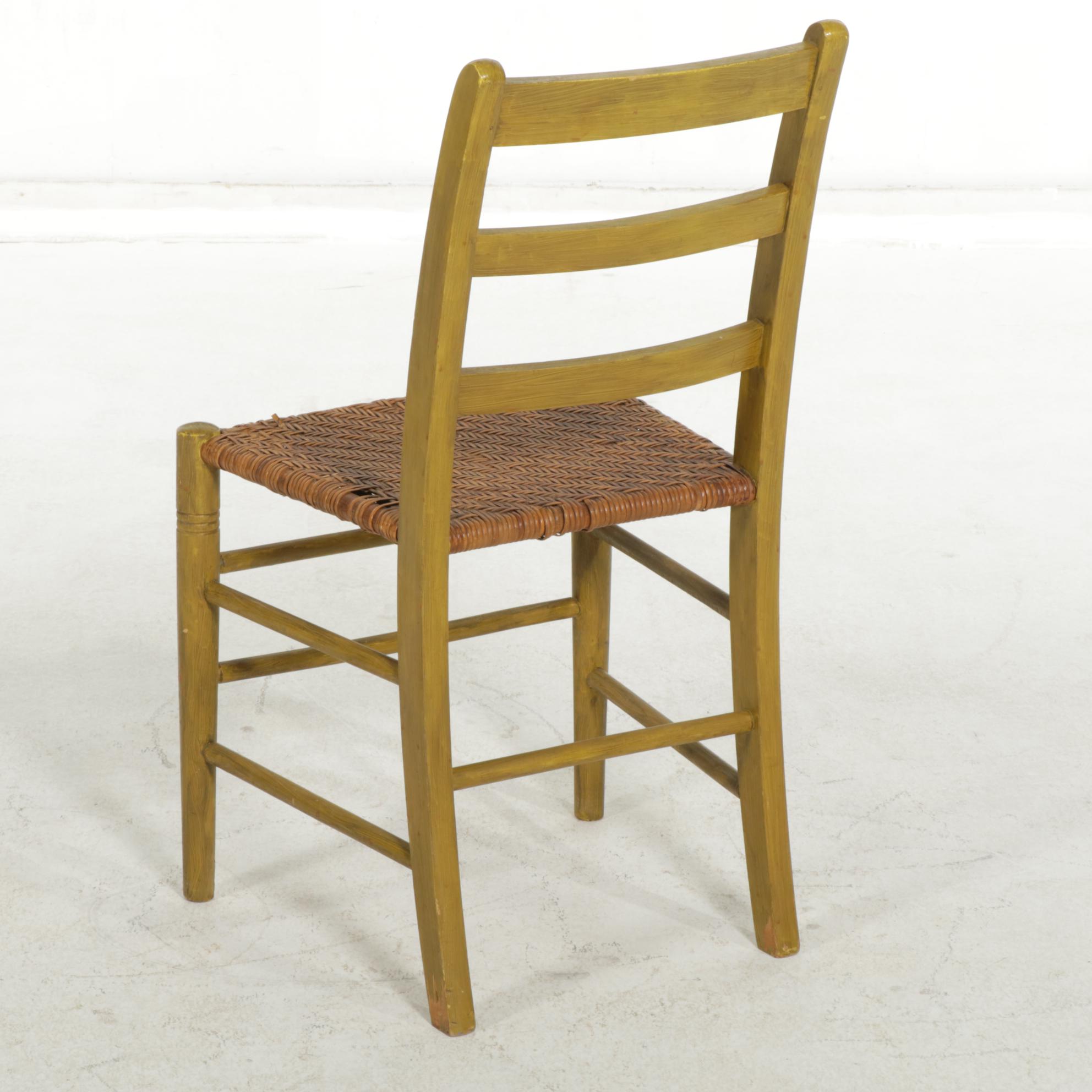 Delaware Chair Painted Ladder Back Side Chair with Woven Cane Seat