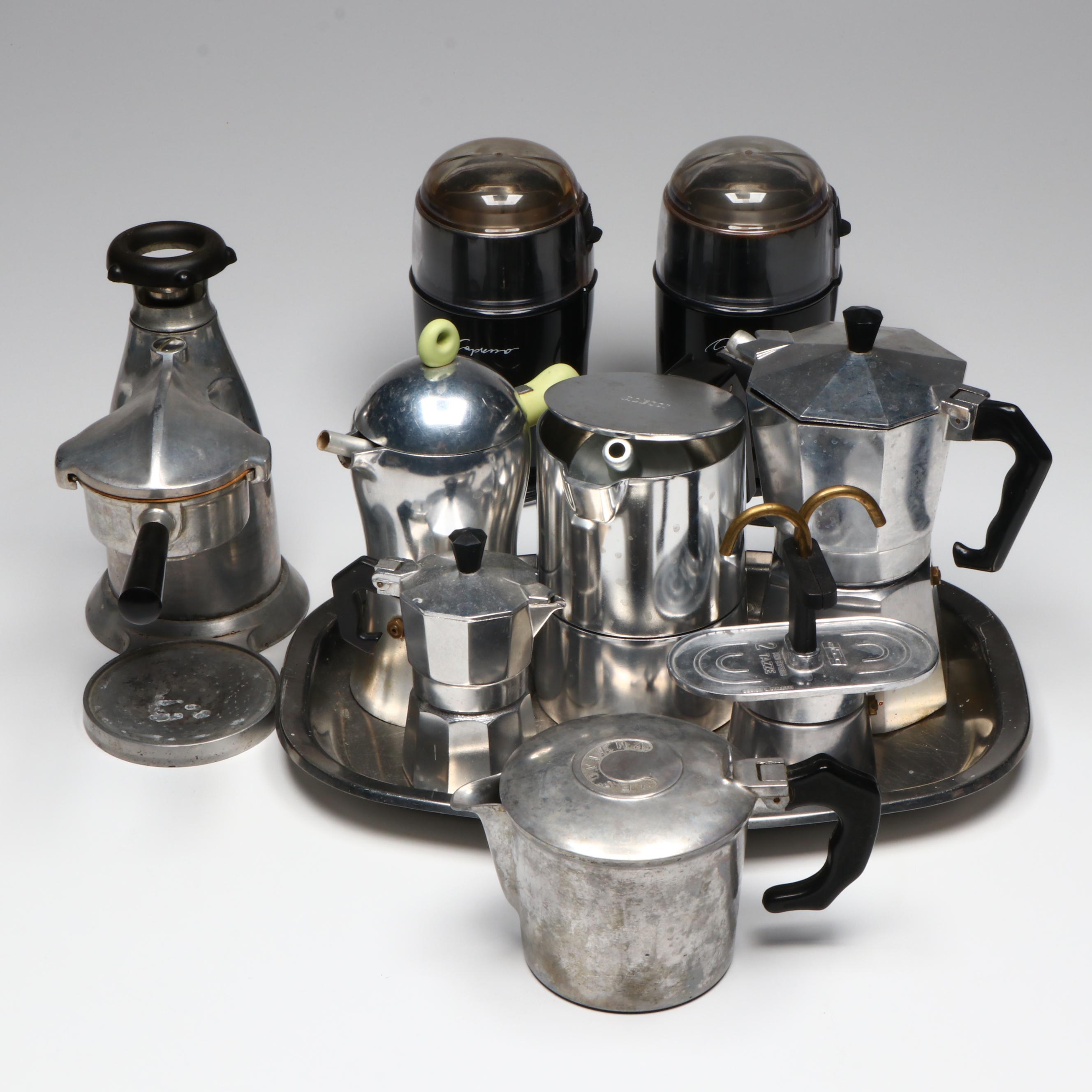 Vesuviana Espresso Maker with Bialetti Mini Express and Other Moka Pots
