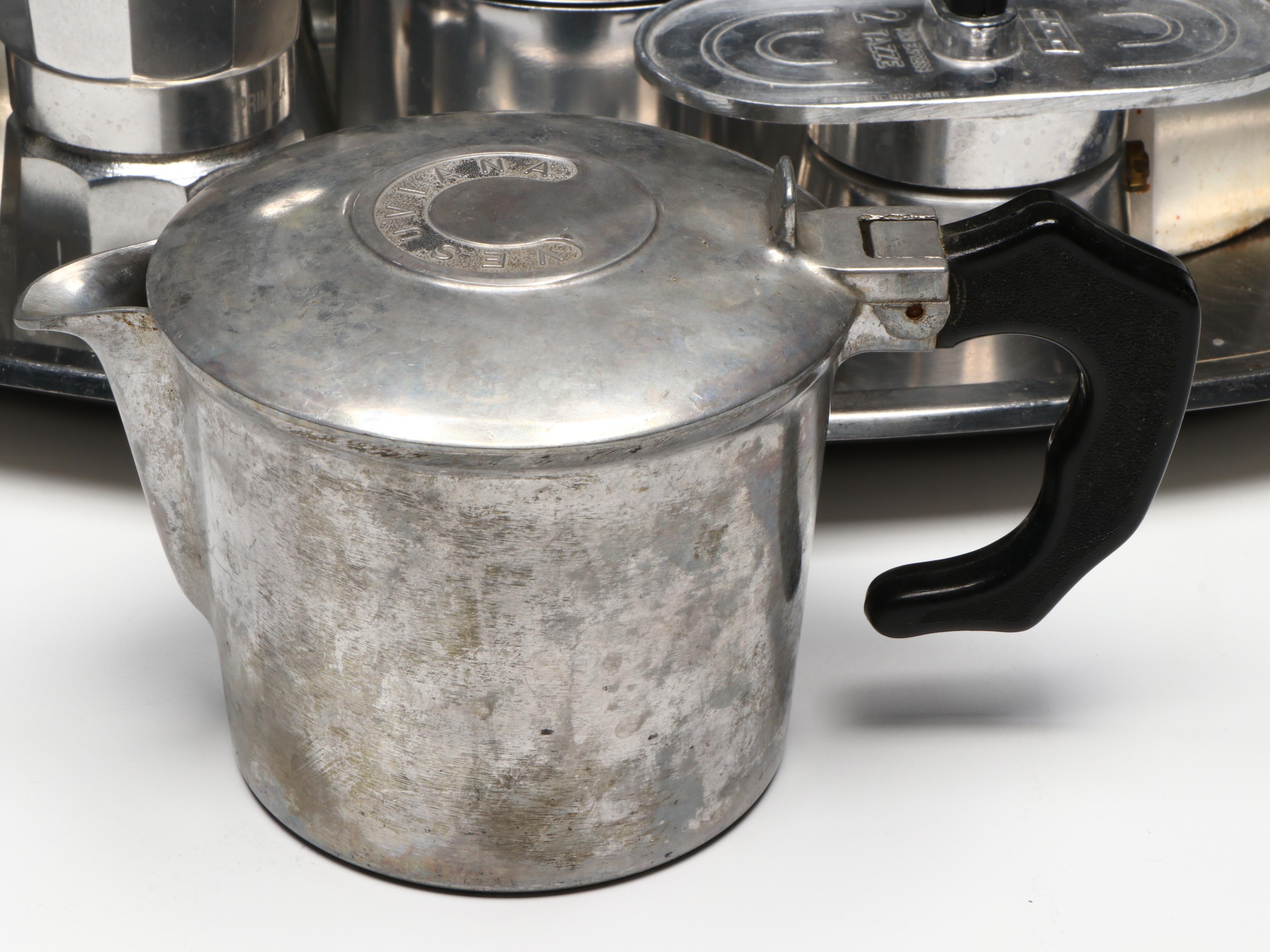 Vesuviana Espresso Maker with Bialetti Mini Express and Other Moka Pots