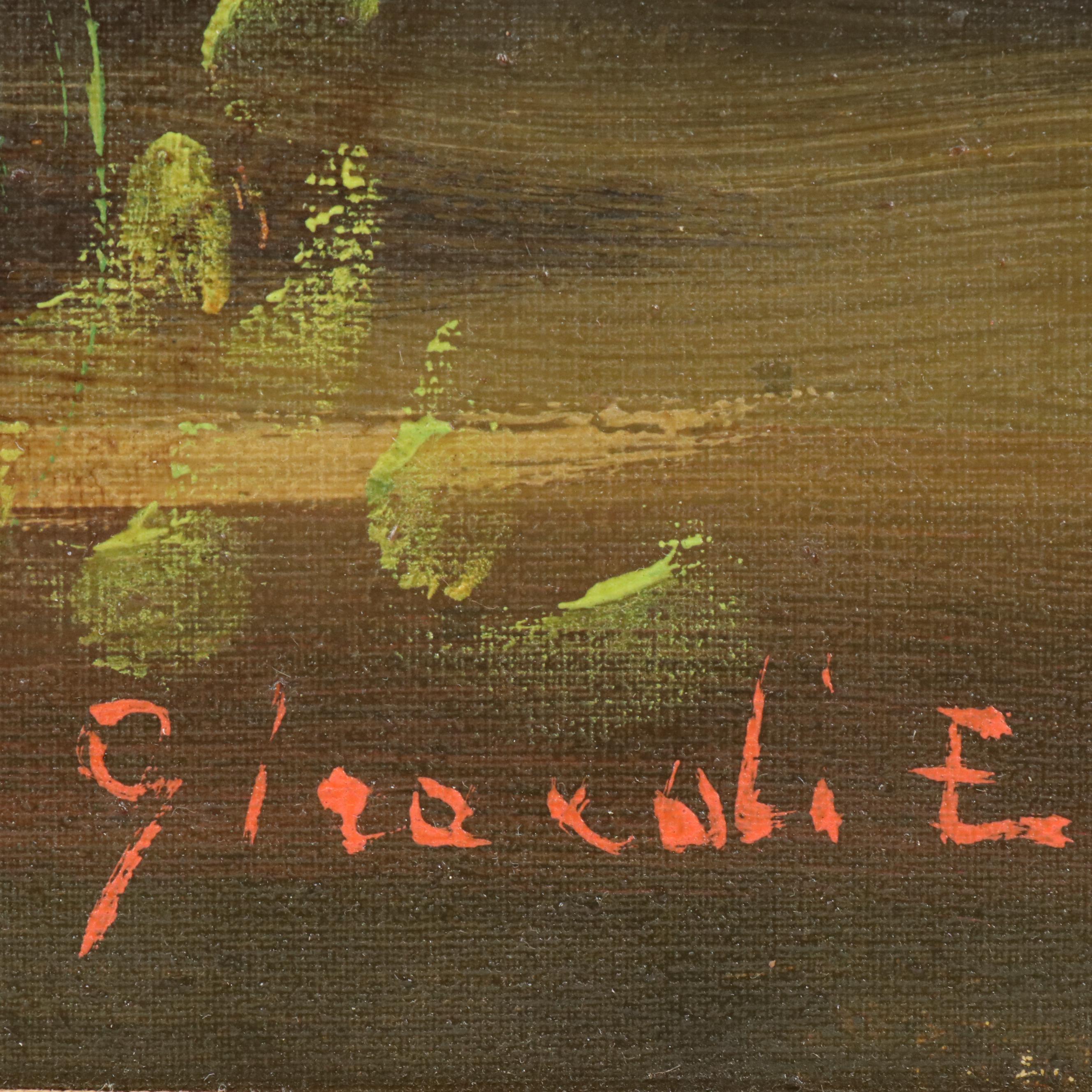 Italian School Floral Still Life Oil Painting, Mid-20th Century