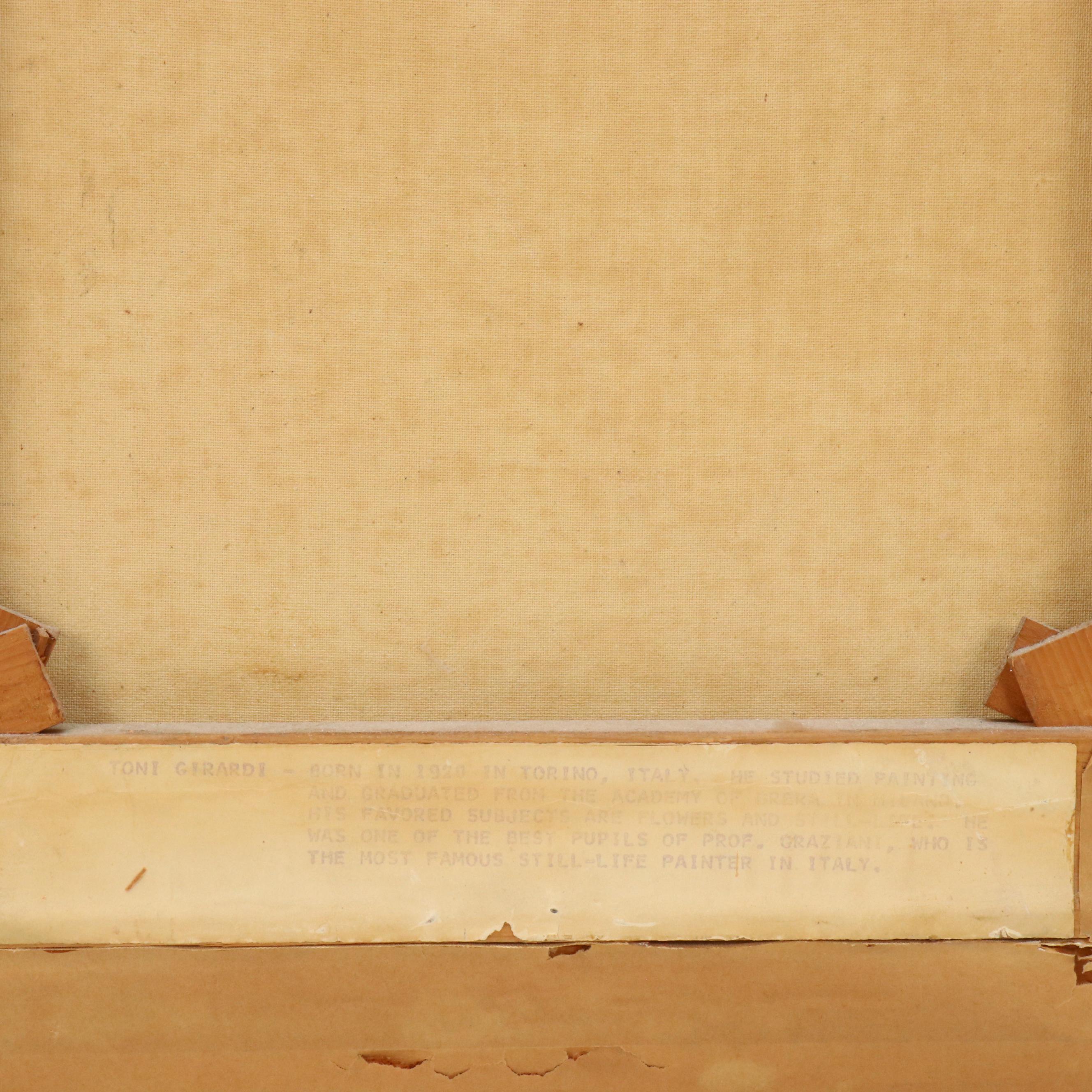 Italian School Floral Still Life Oil Painting, Mid-20th Century