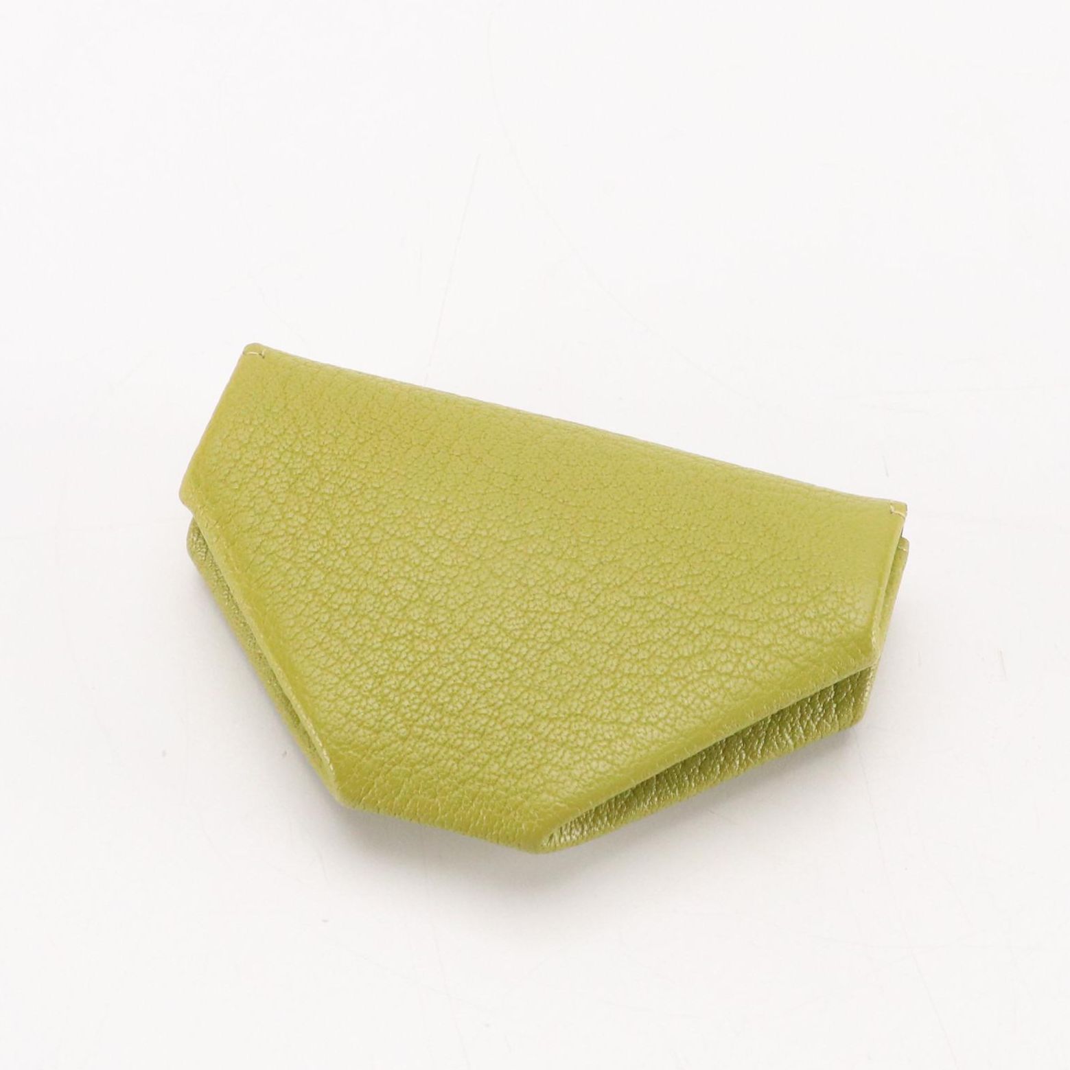 Hermès Le Van Quatre Green Chevre Mysore Leather Coin Pouch in Box