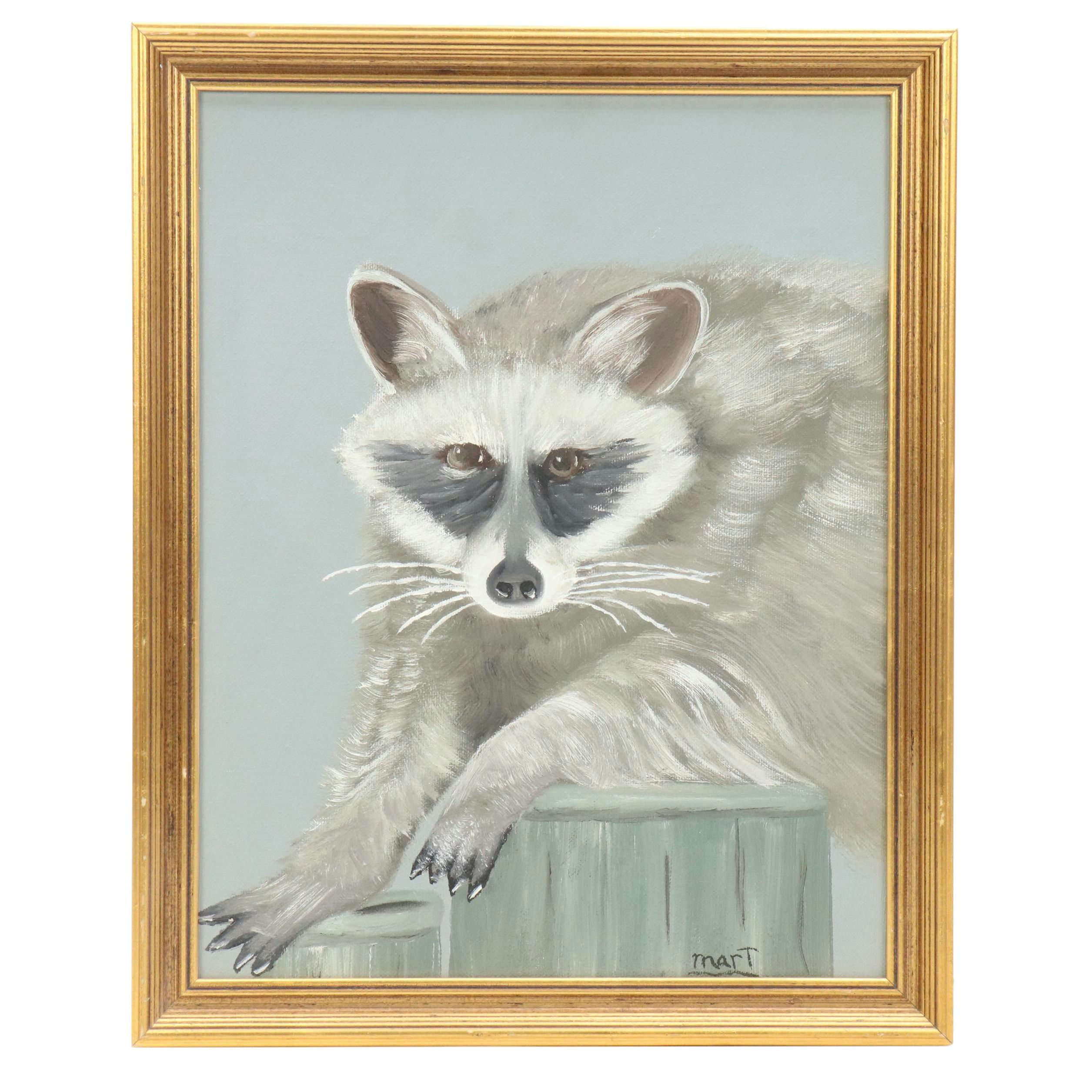 Acrylic Painting of Raccoon