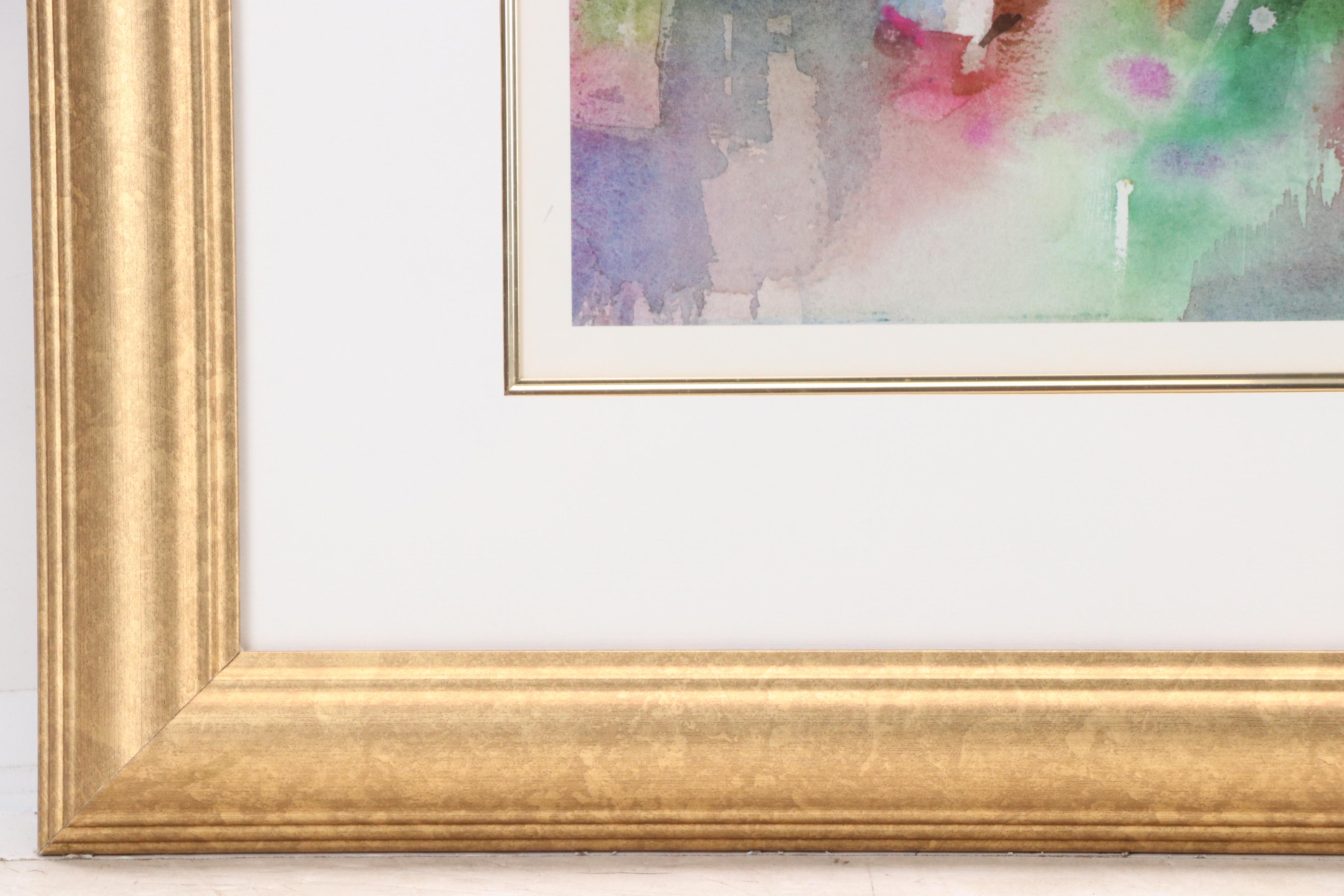 After Brent Heighton Offset Lithograph "Flower Market, France"