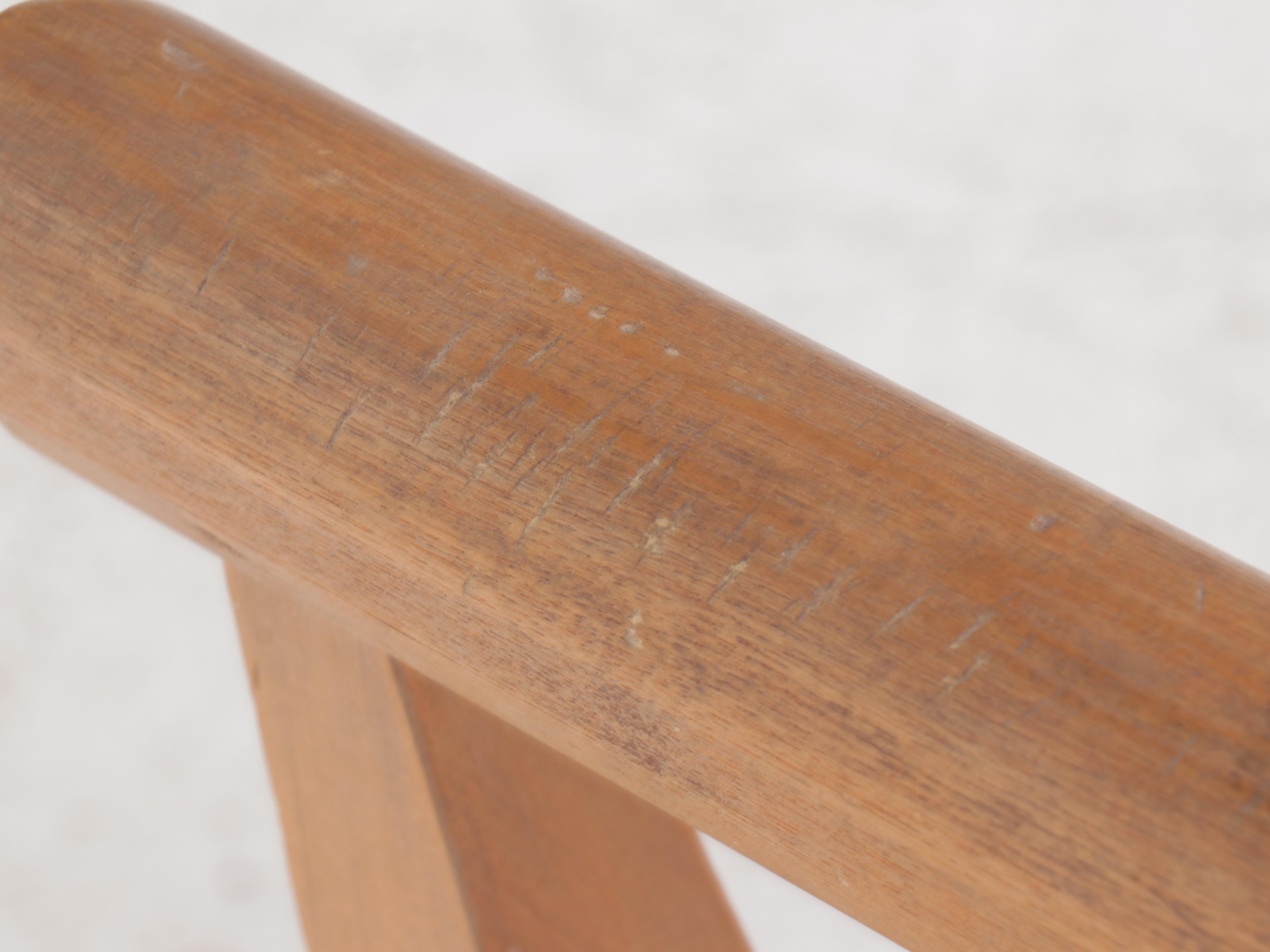 Mid Century Modern Bench with Rope Seat Support