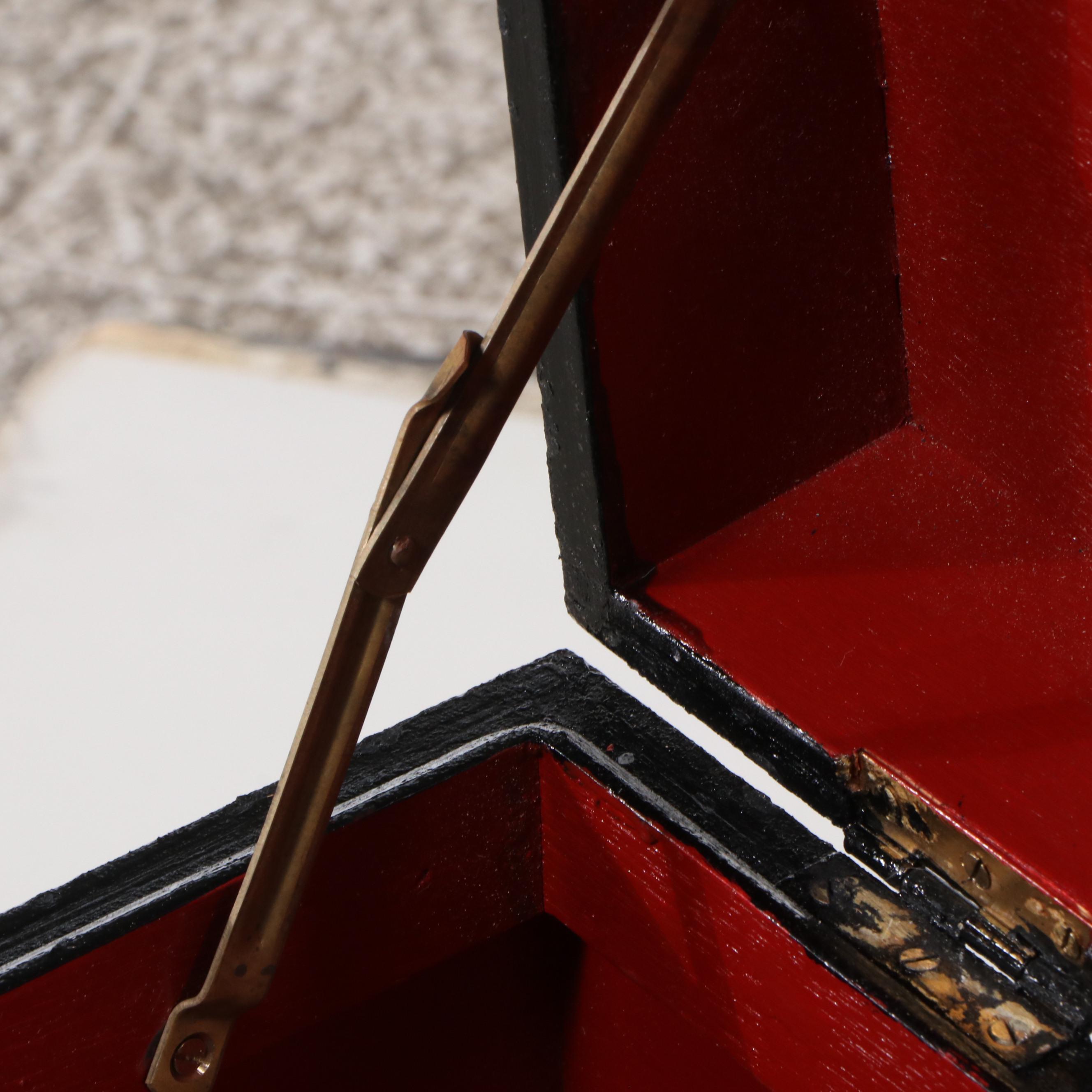 Chinese Painted and Lacquered Wood Storage Chest on Fitted Stand