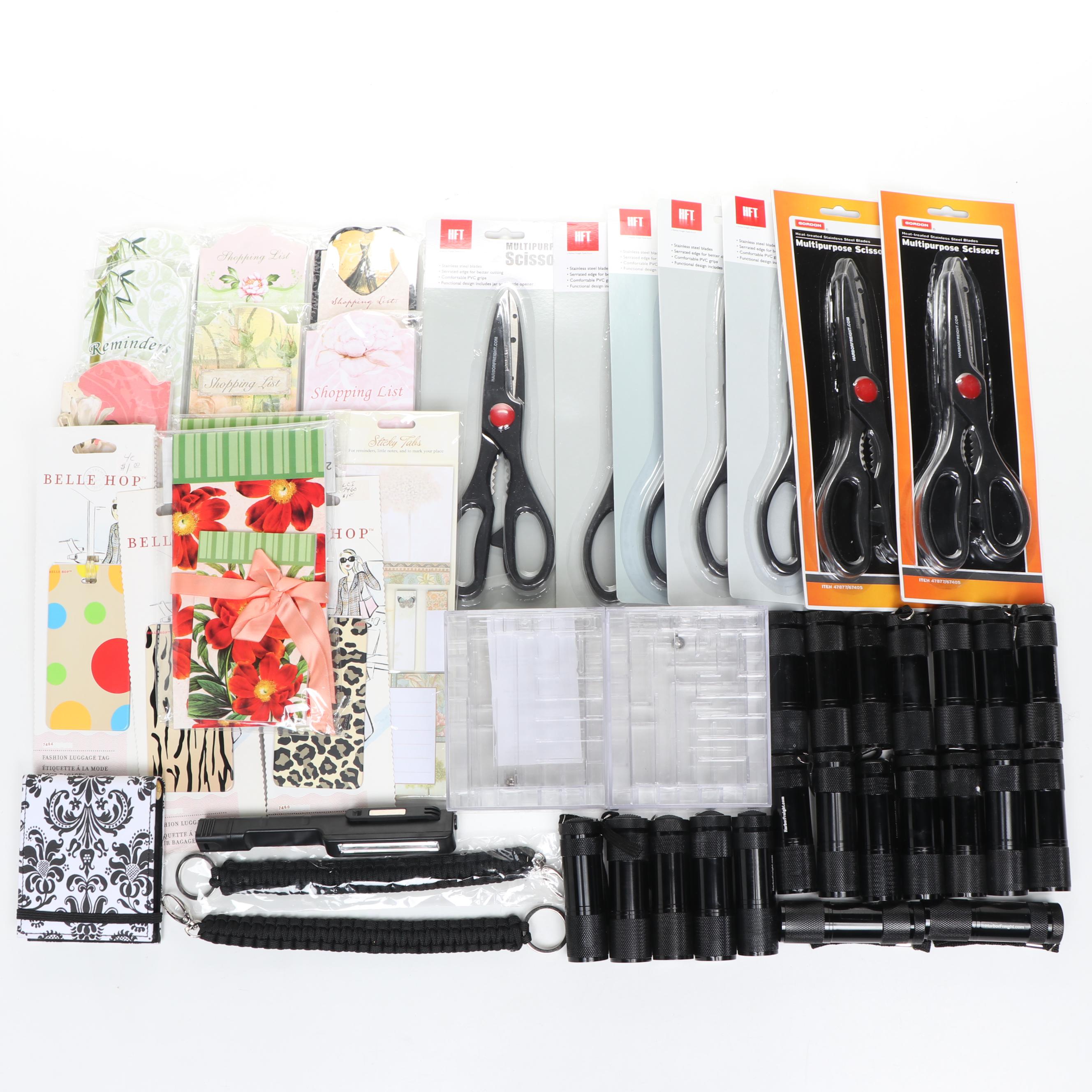 Harbor Freight Scissors with Memo Notepads, Luggage Tags and Other Home Goods