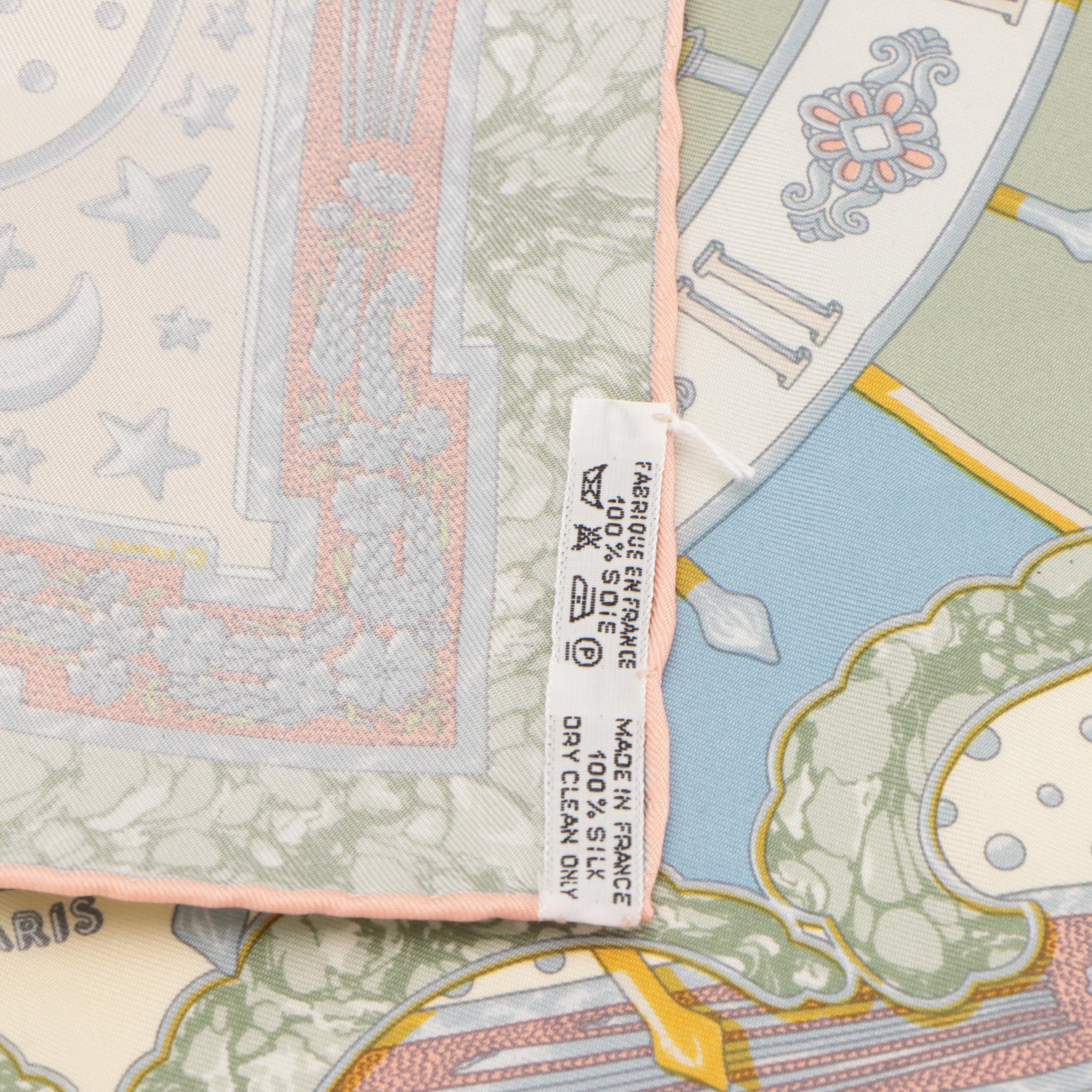 Hermès "Gloria Soli" Silk Twill Petit Carre Scarf 45