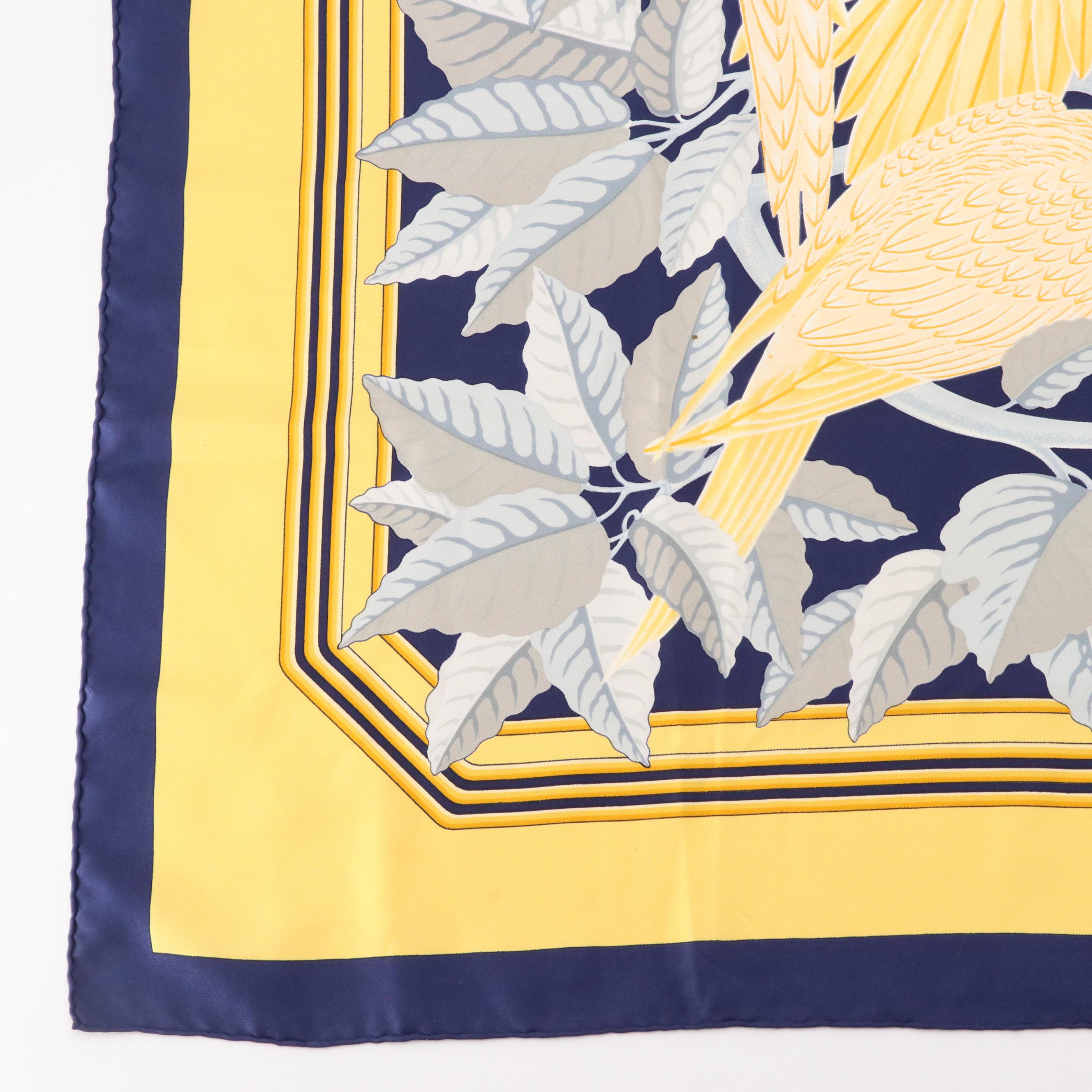 Hermès "Les Perroquets" Silk Twill Scarf 90