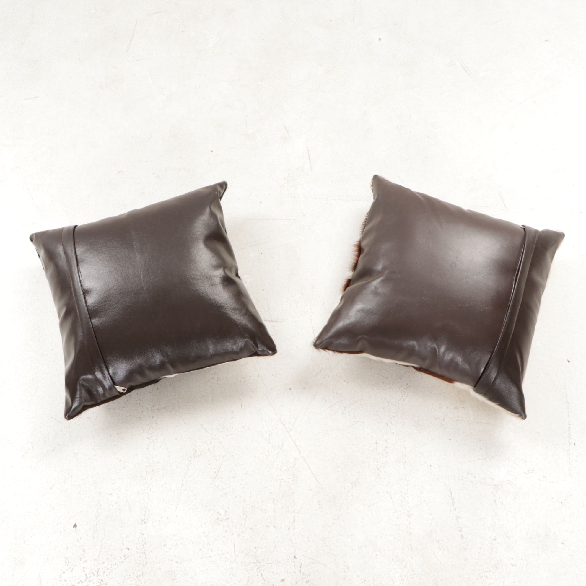 5'8 x 6'4 Natural Cow Hide Area Rug and Throw Pillows