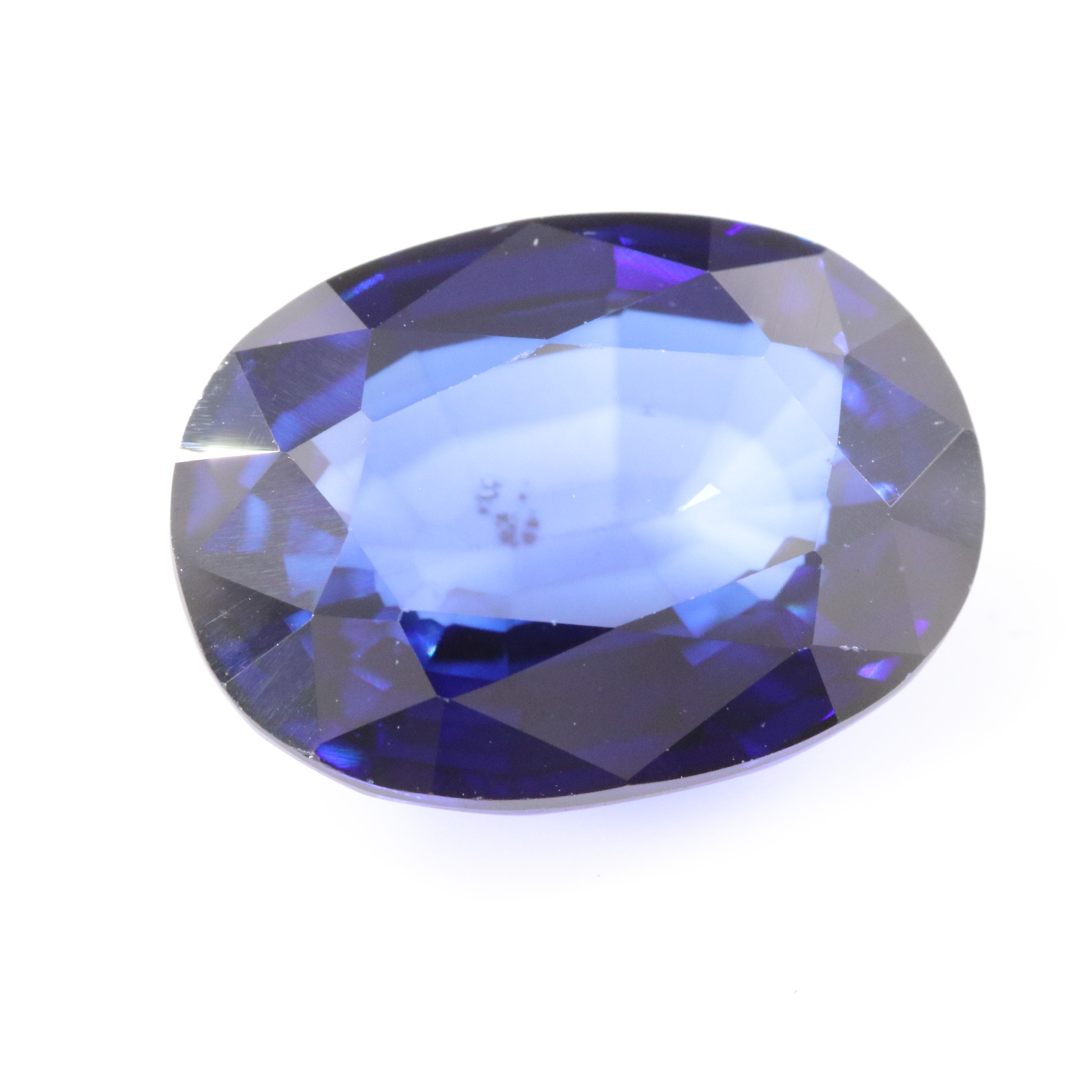Loose 12.86 CT Lab Grown Sapphire