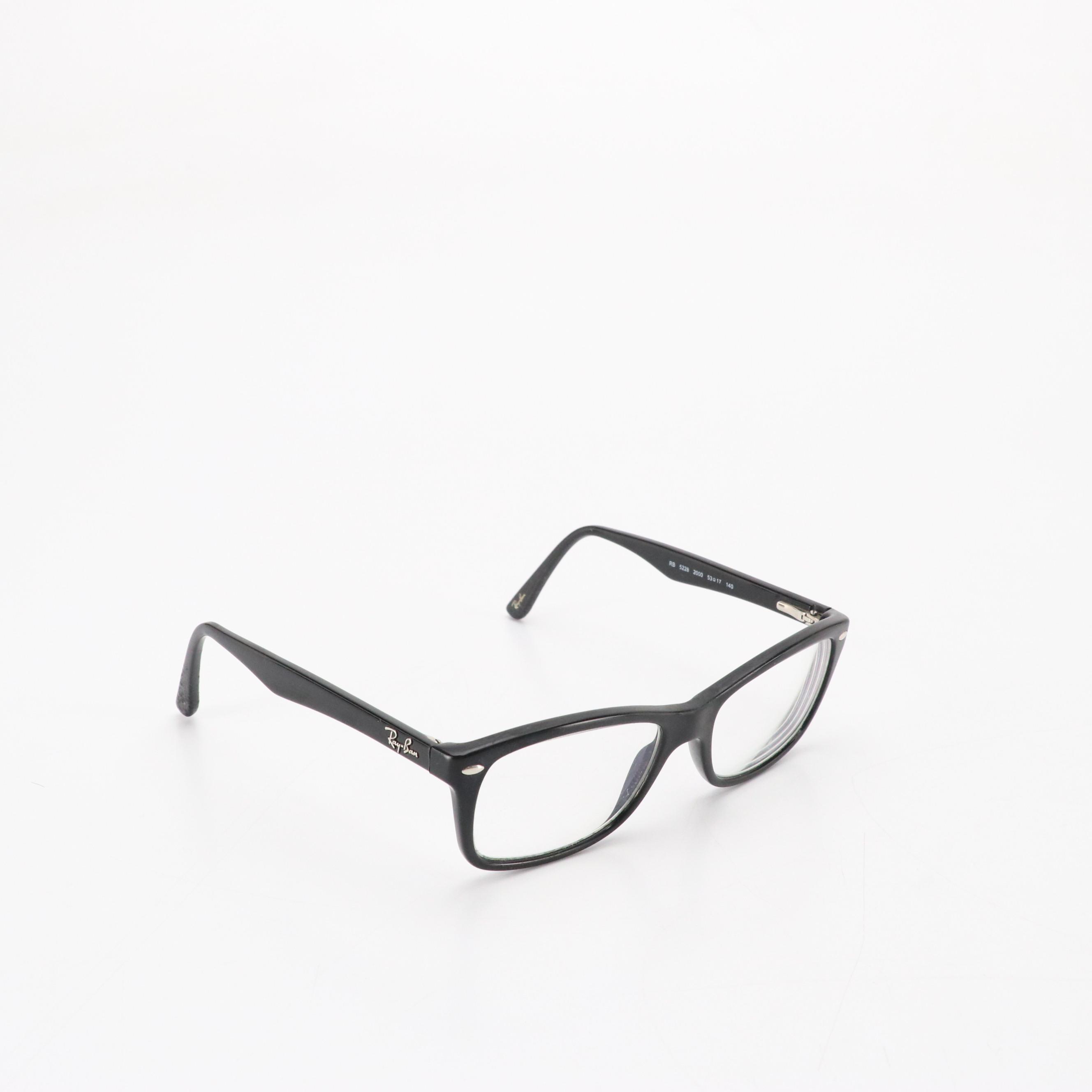 Ray-Ban RB5228 5112 & RB5228 2000 Square Framed Prescription Glasses and Cases