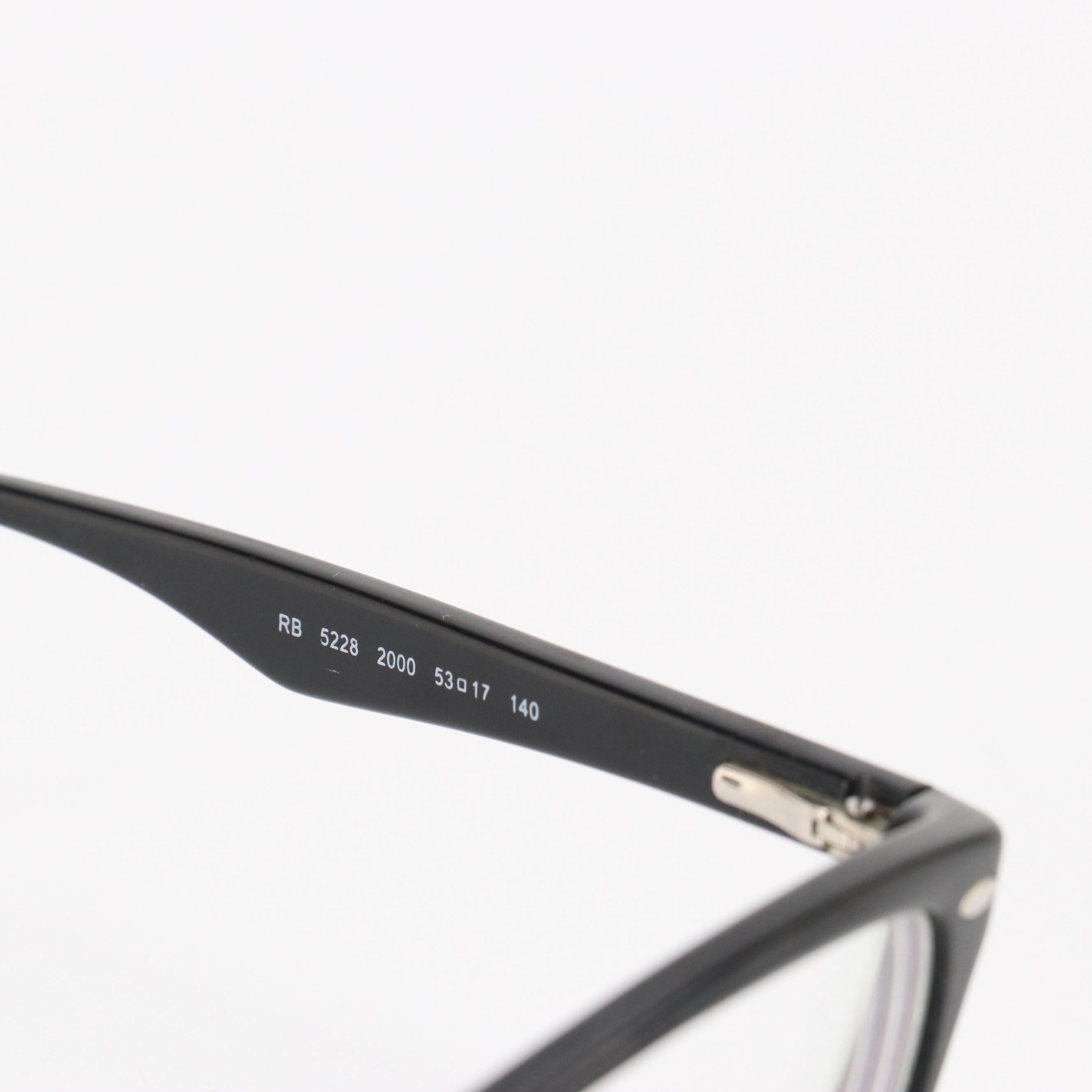 Ray-Ban RB5228 5112 & RB5228 2000 Square Framed Prescription Glasses and Cases